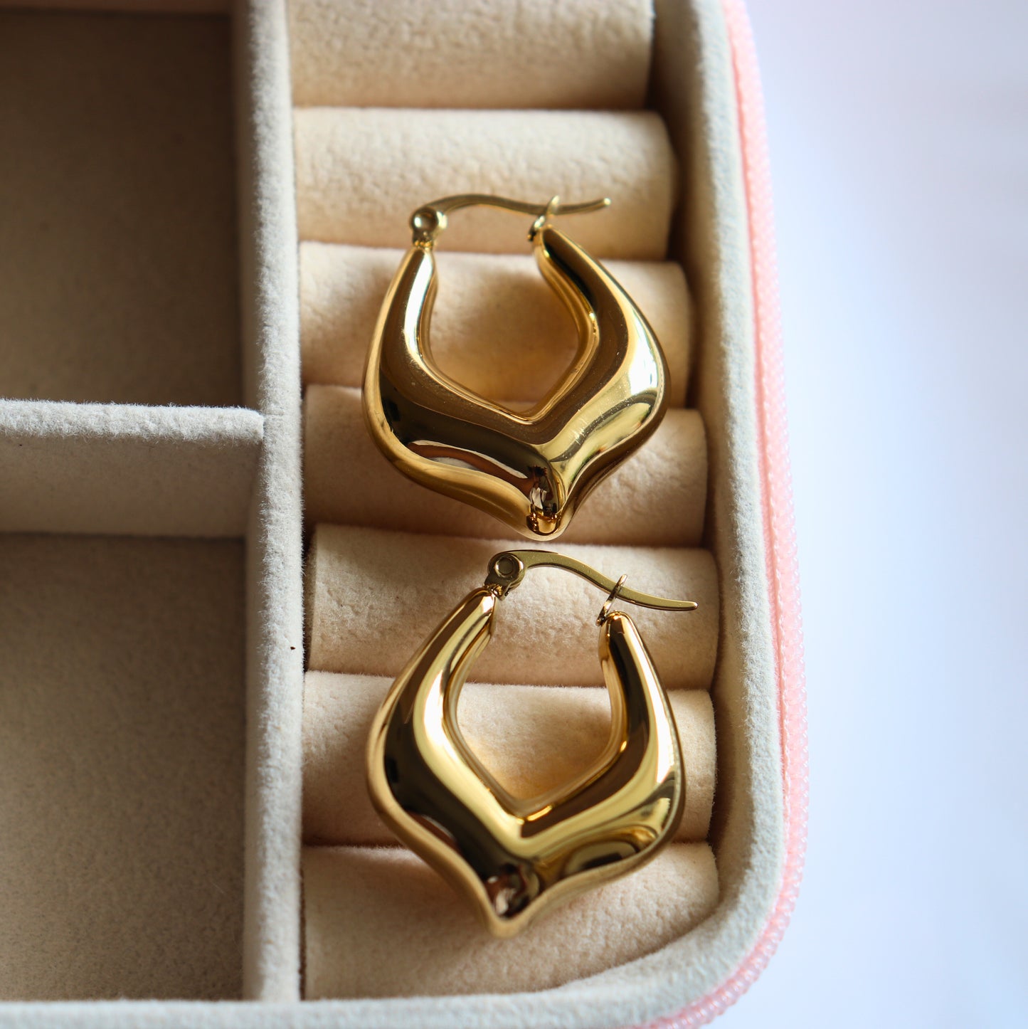 Golden Mirage Hoop Earrings | Waterproof Hoop Earrings for women