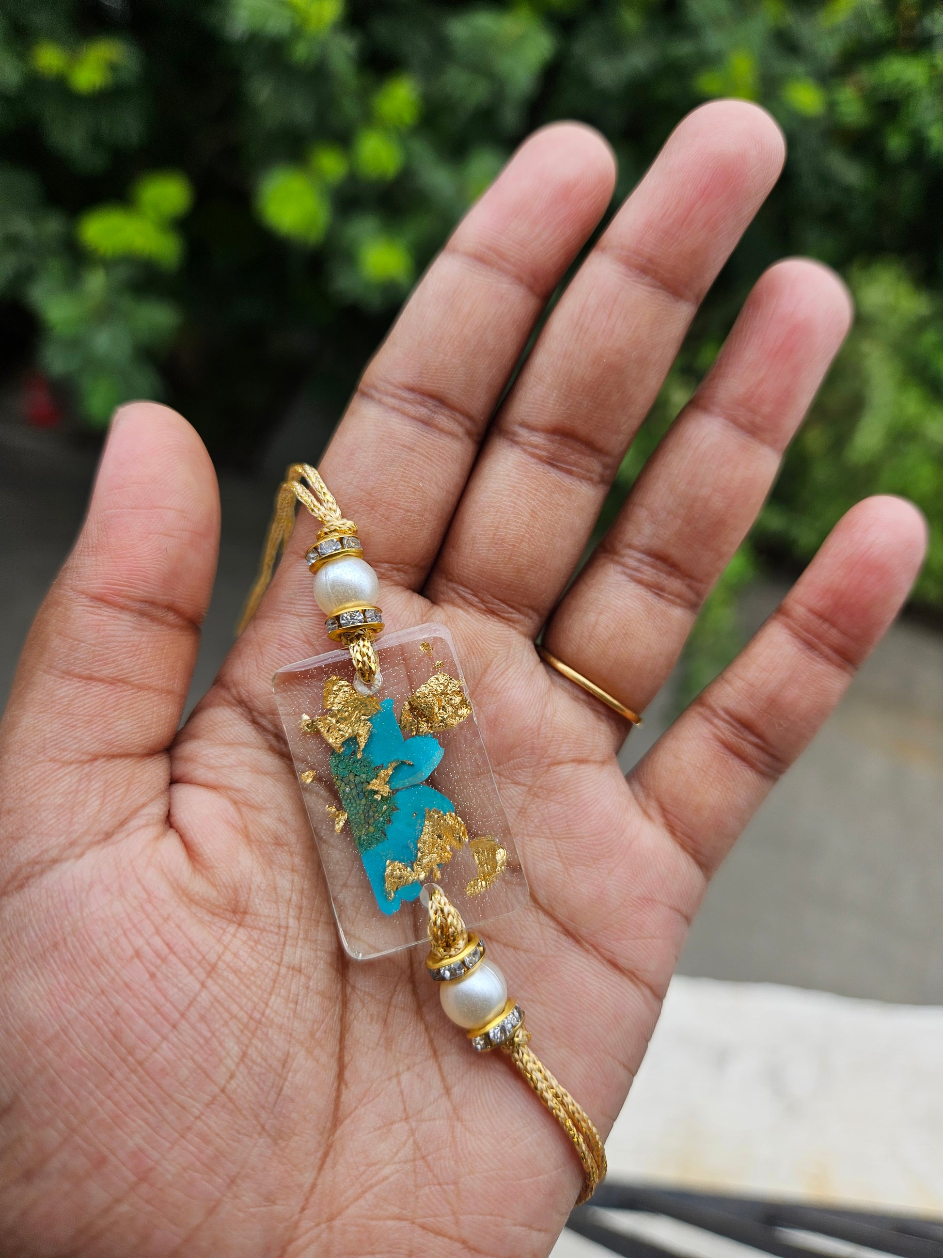 Blue Gold Bloom Rakhi | Floral Rakhi | Rakhis for brother and sister | Raksha Bandhan 2024 | Elnorah Jewellery