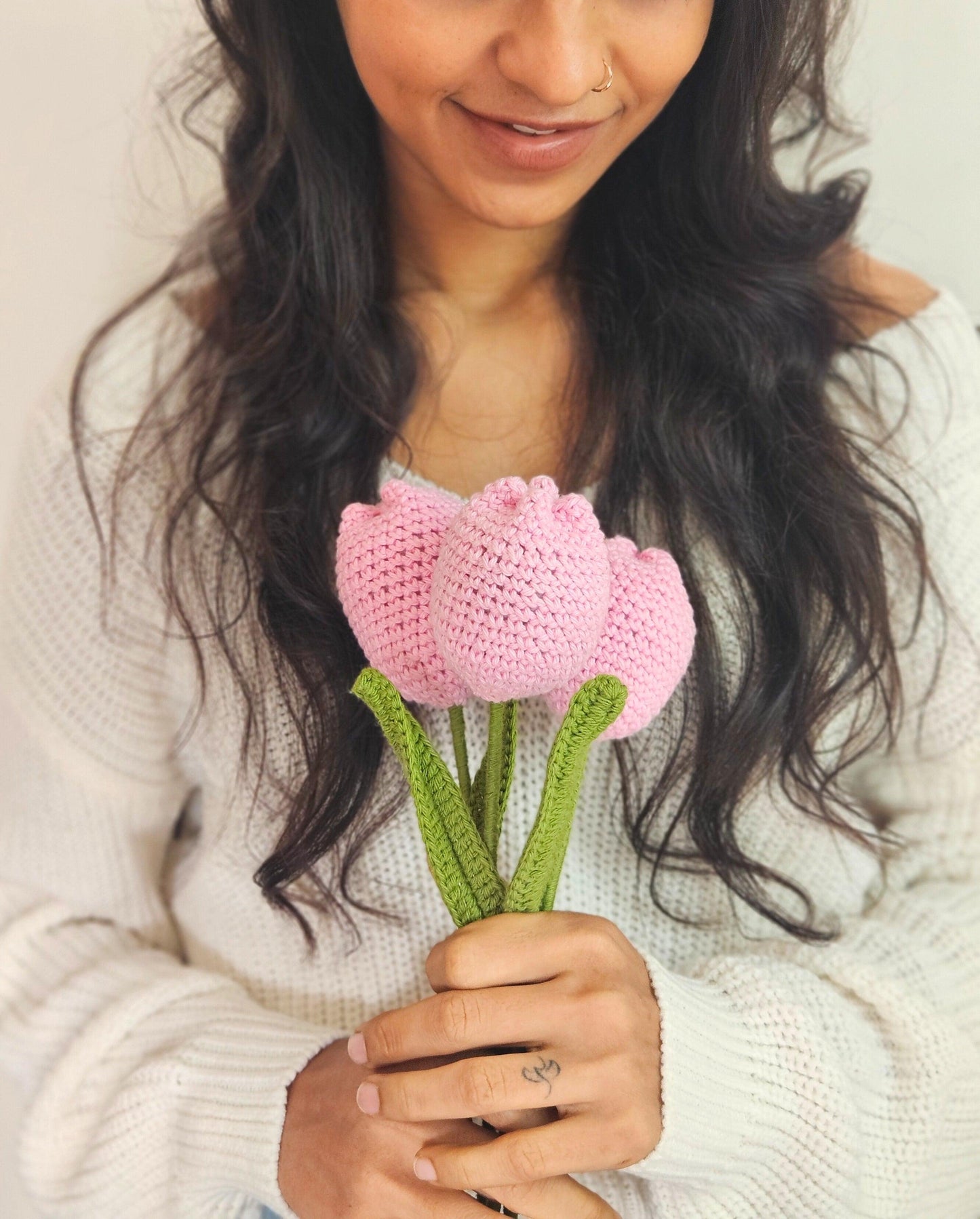 Blush Tulip Crochet Flower – Timeless Love, Handcrafted for Valentine’s Day