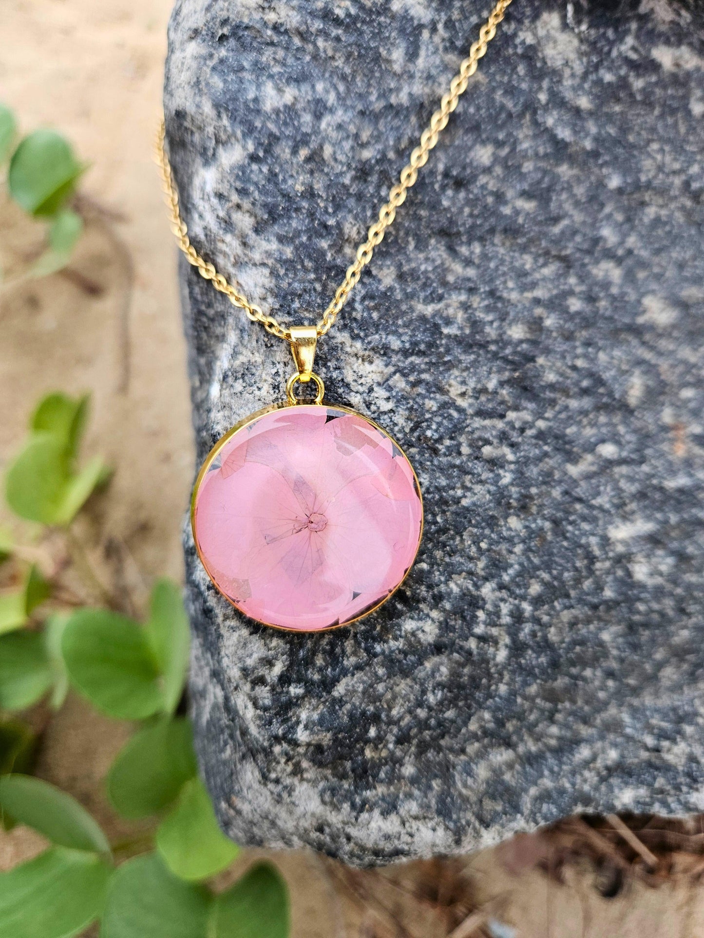 Pink Necklace | Real Flower Jewellery | Elnorah | Necklace for women
