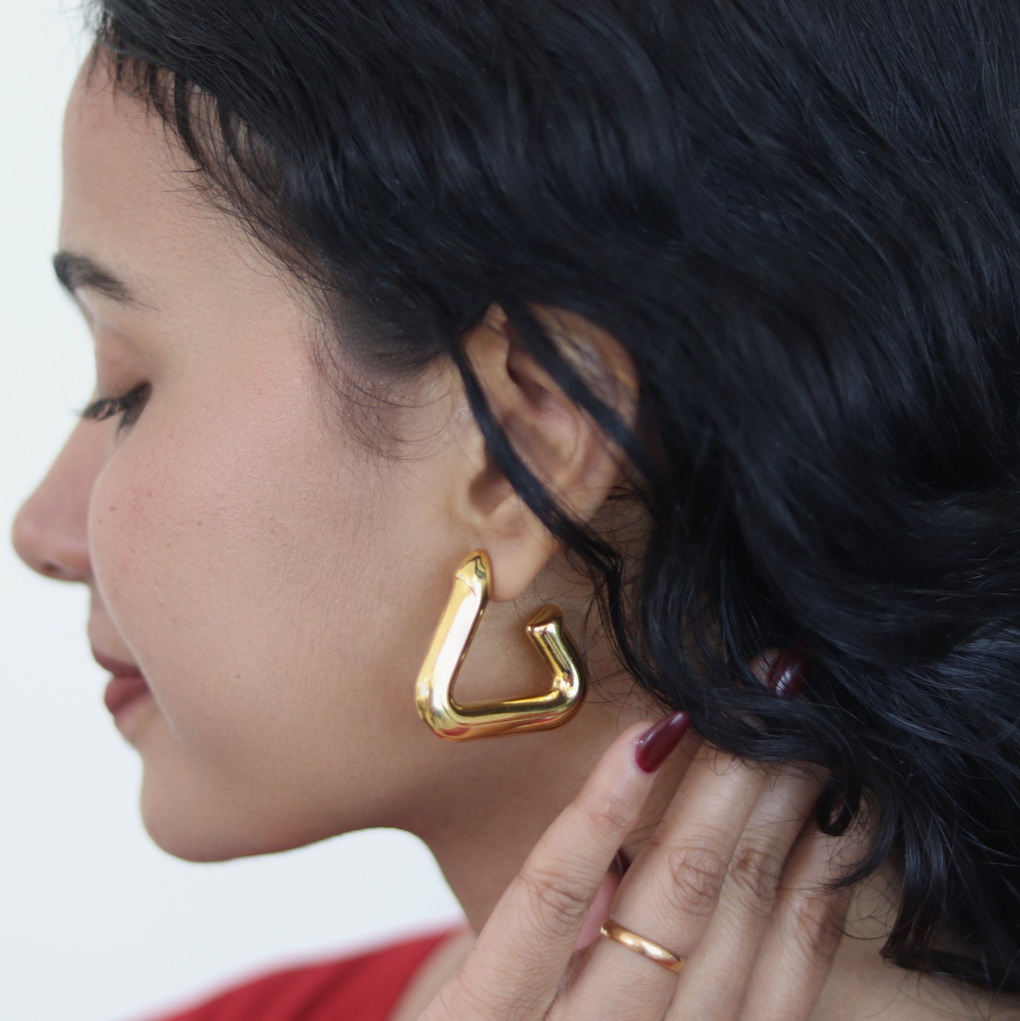 Bold Edge Hoops | Hoop Earrings for Women | Waterproof Jewellery for Women