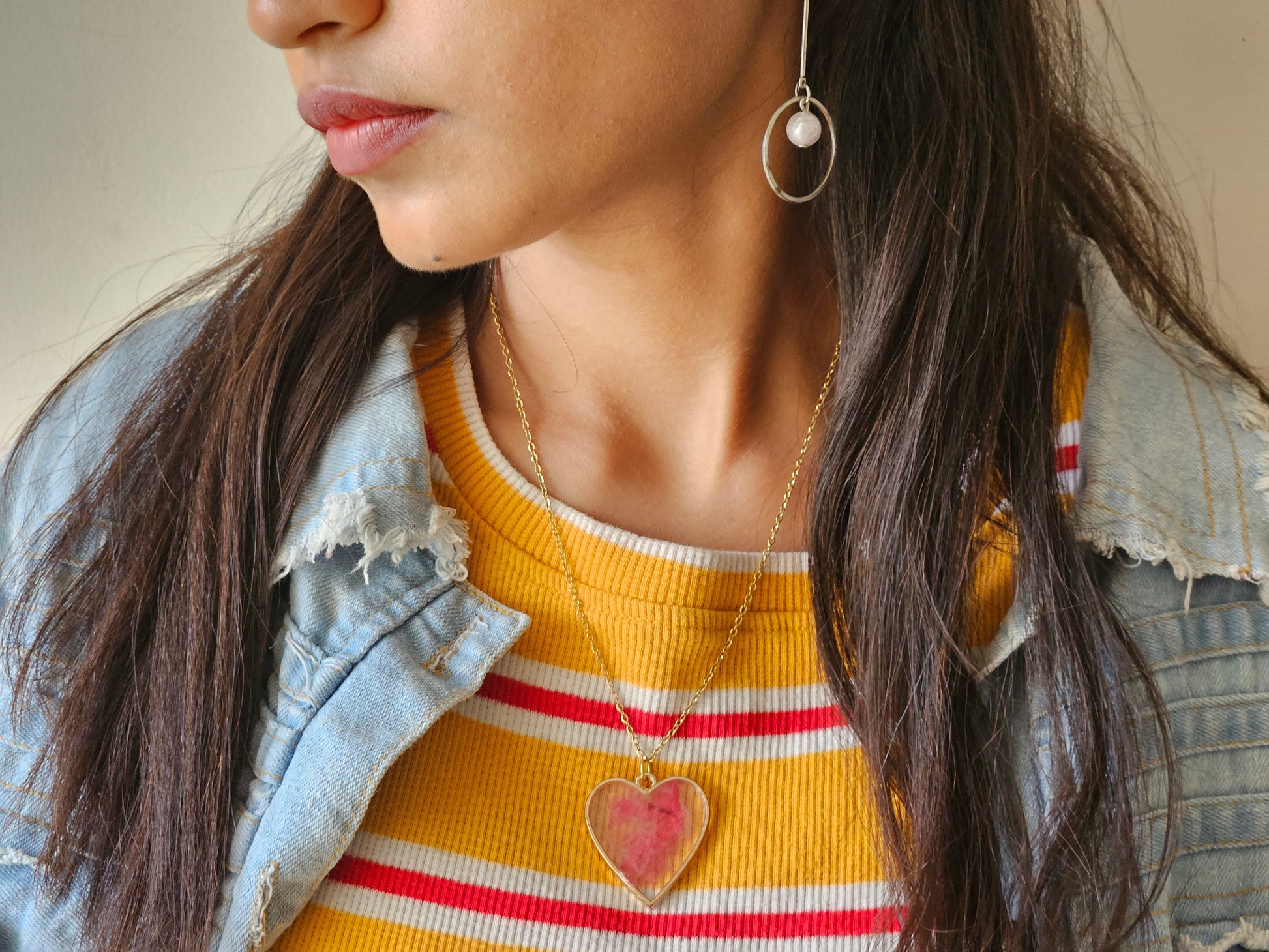 Bougainvillea Heart necklace | Real Flower Jewellery | Elnorah Jewellery
