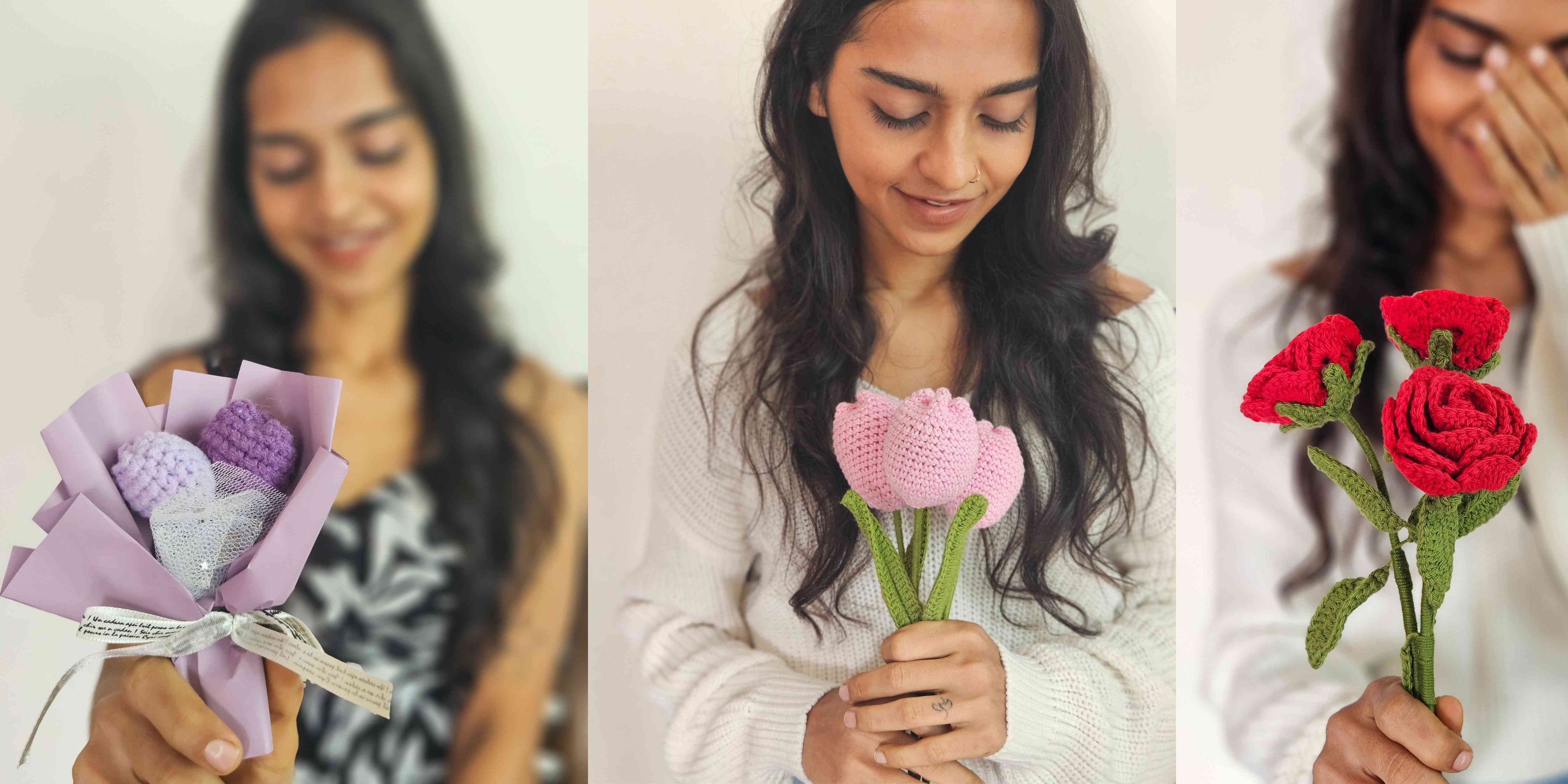 Crochet flowers | Mini bouquet | Gifts for women | Crochet flowers and mini bouquet