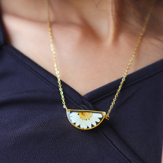 Daisy Crescent Necklace | Jewellery for Women | Floral Necklace for women | Gifts for women