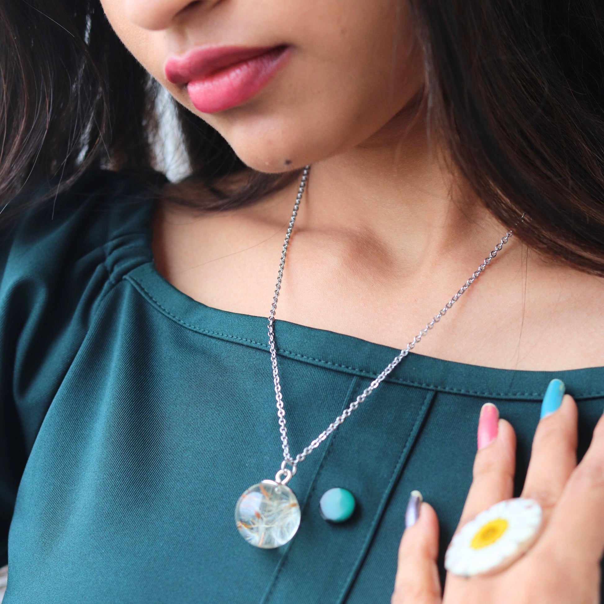 Dandelion pendant for women | Gift for girlfriend and wife | Jewellery for women