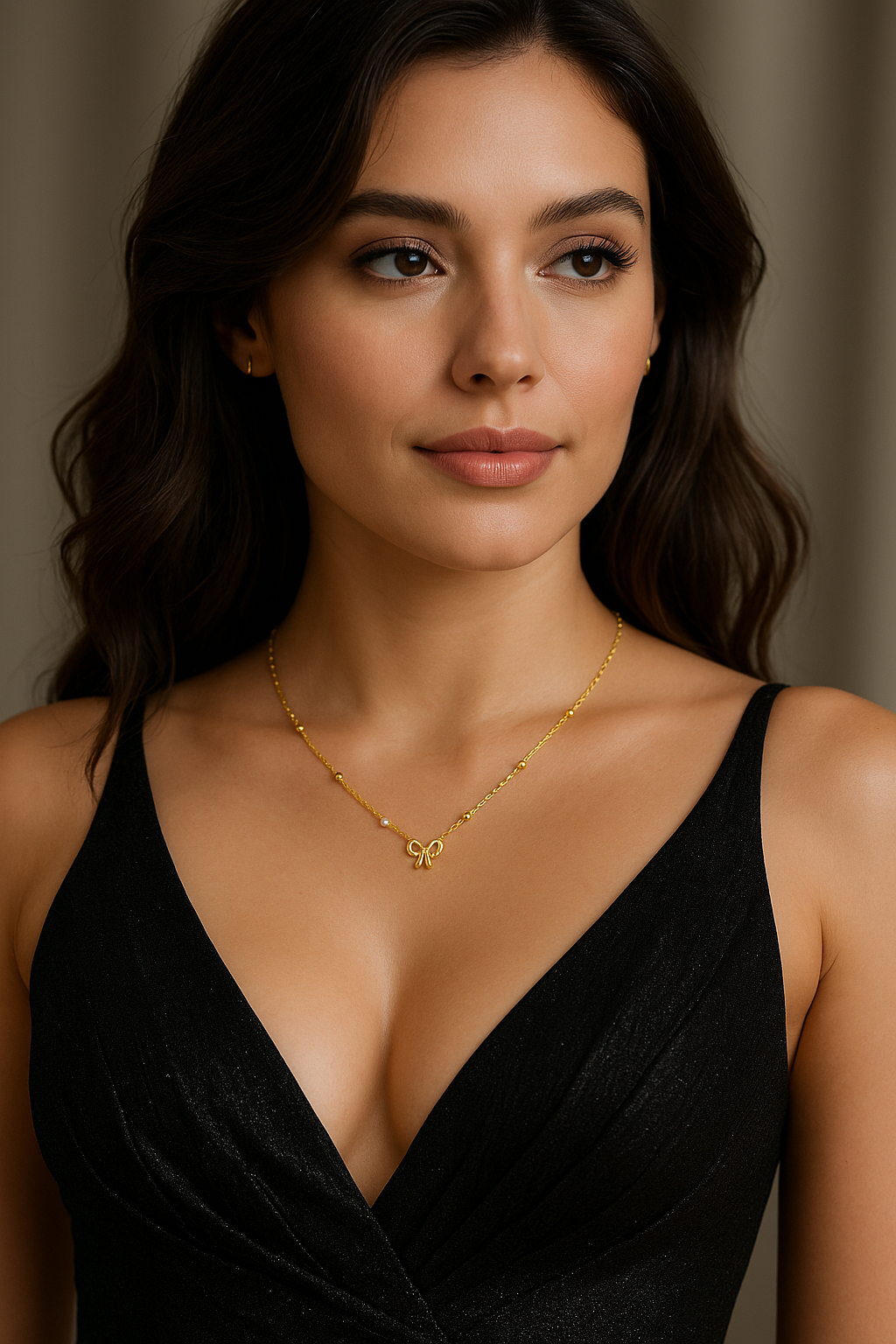 Elegant Bow Pendant | Waterproof stainless steel necklace for women | 18K PVD Gold plating