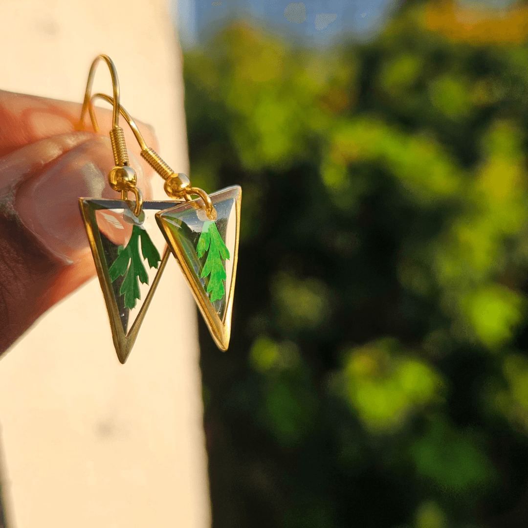 Fern Earrings | Real Flower Jewellery | Elnorah Jewellery | Fern