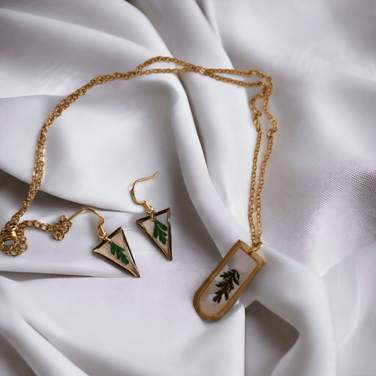 Real Fern Jewellery set | Real Flower Jewellery set