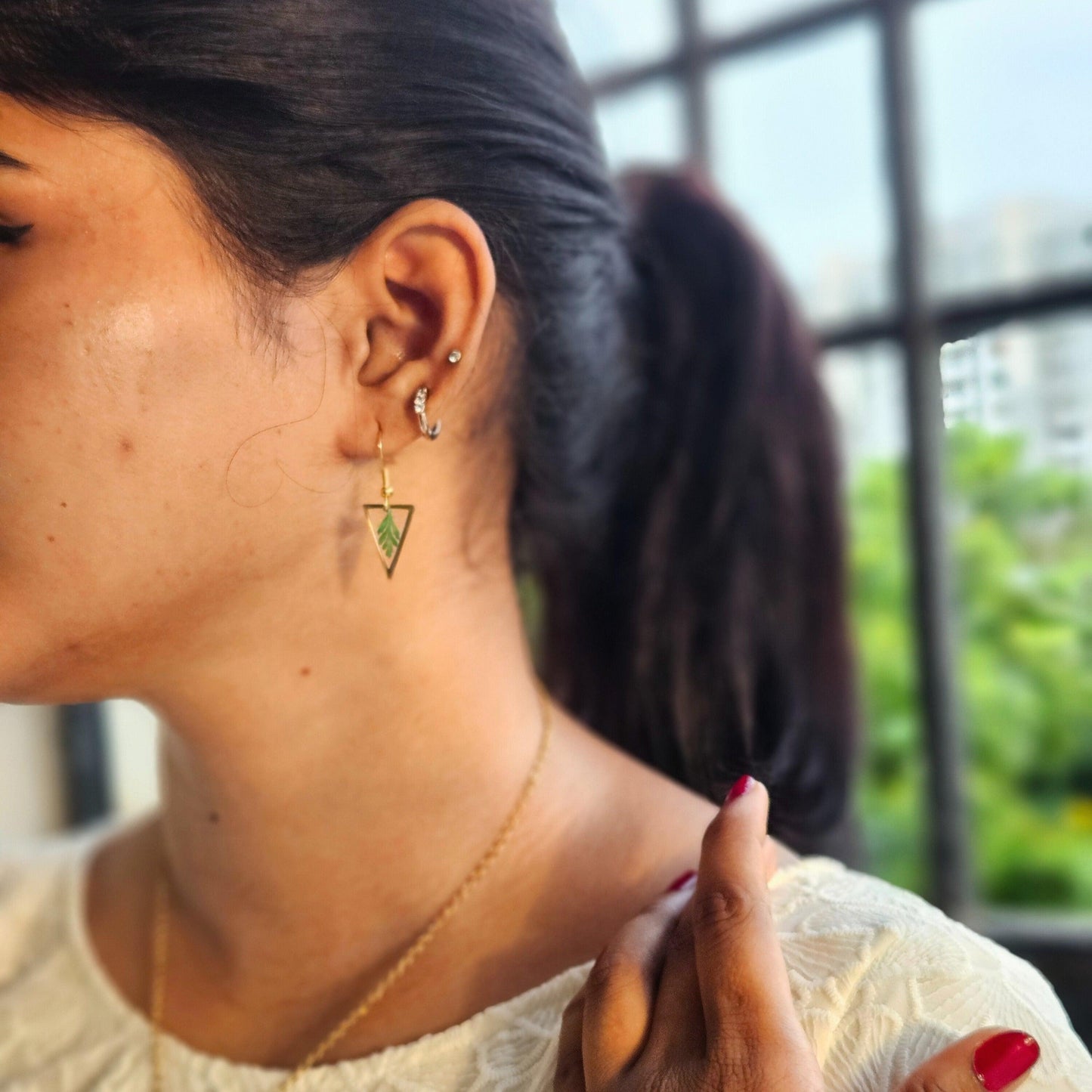 Fern Earrings | Real Flower Jewellery | Elnorah Jewellery | Fern | Gifts for women | Earrings for women | Minimalistic