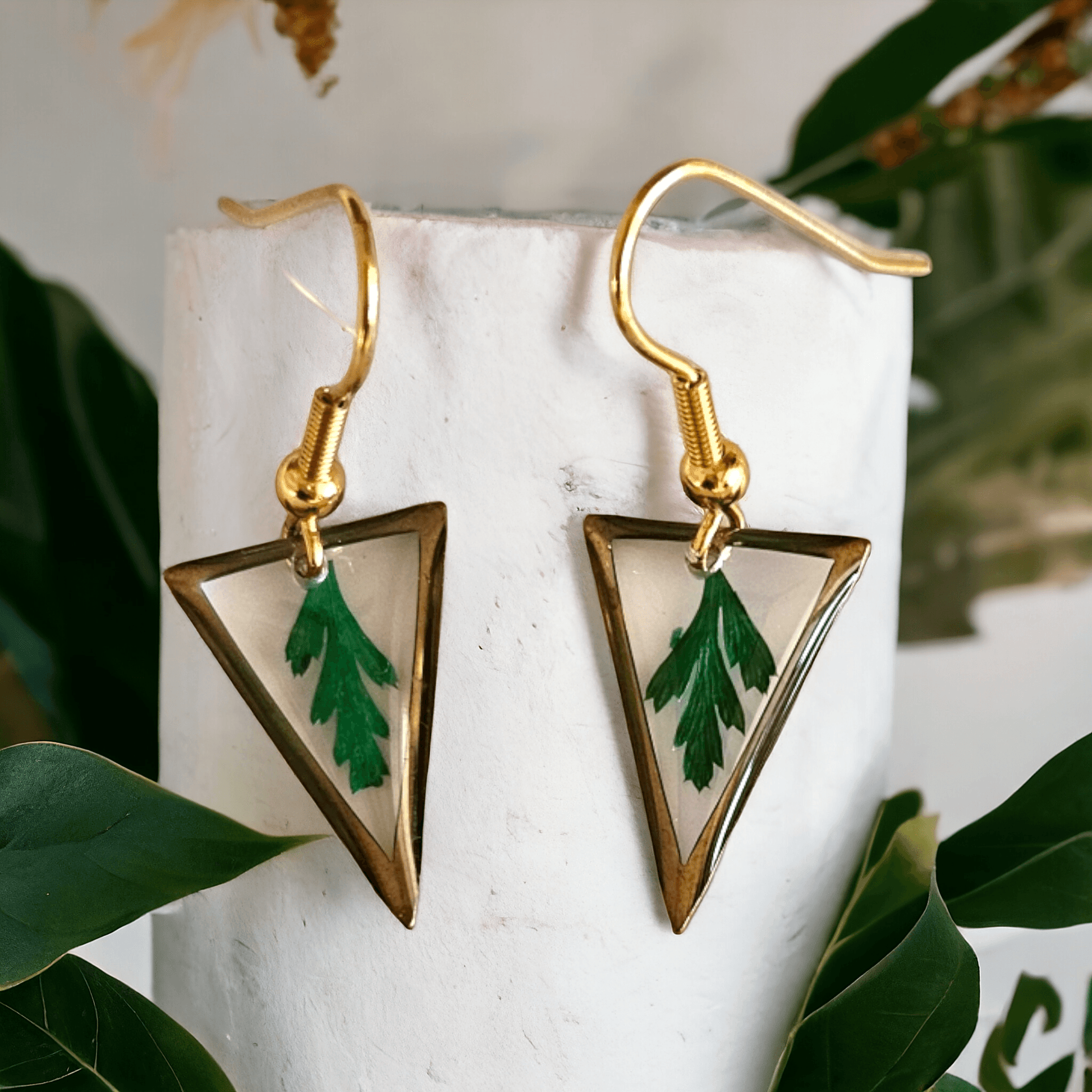 Fern Earrings | Real Flower Jewellery | Elnorah Jewellery | Fern