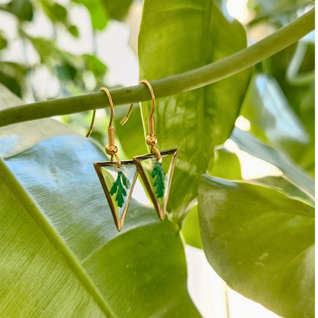 Fern Earrings | Real Flower Jewellery | Elnorah Jewellery | Fern