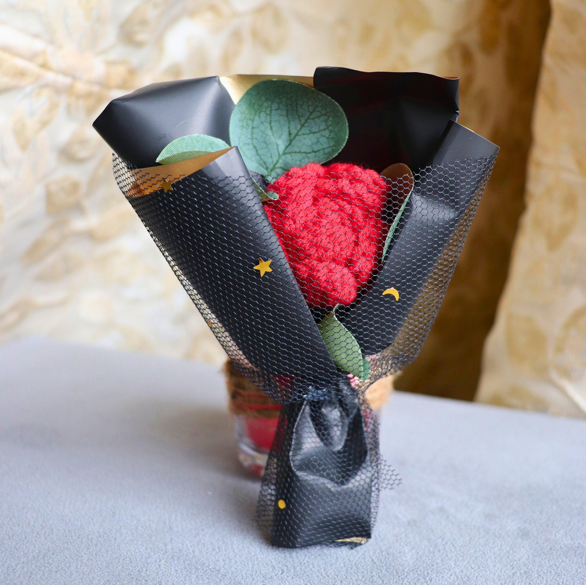 Forever Blooms Mini Red Rose Bouquet | Gifts for valentines day | Gifts for women | Mini bouquet crochet flowers | Elnorah
