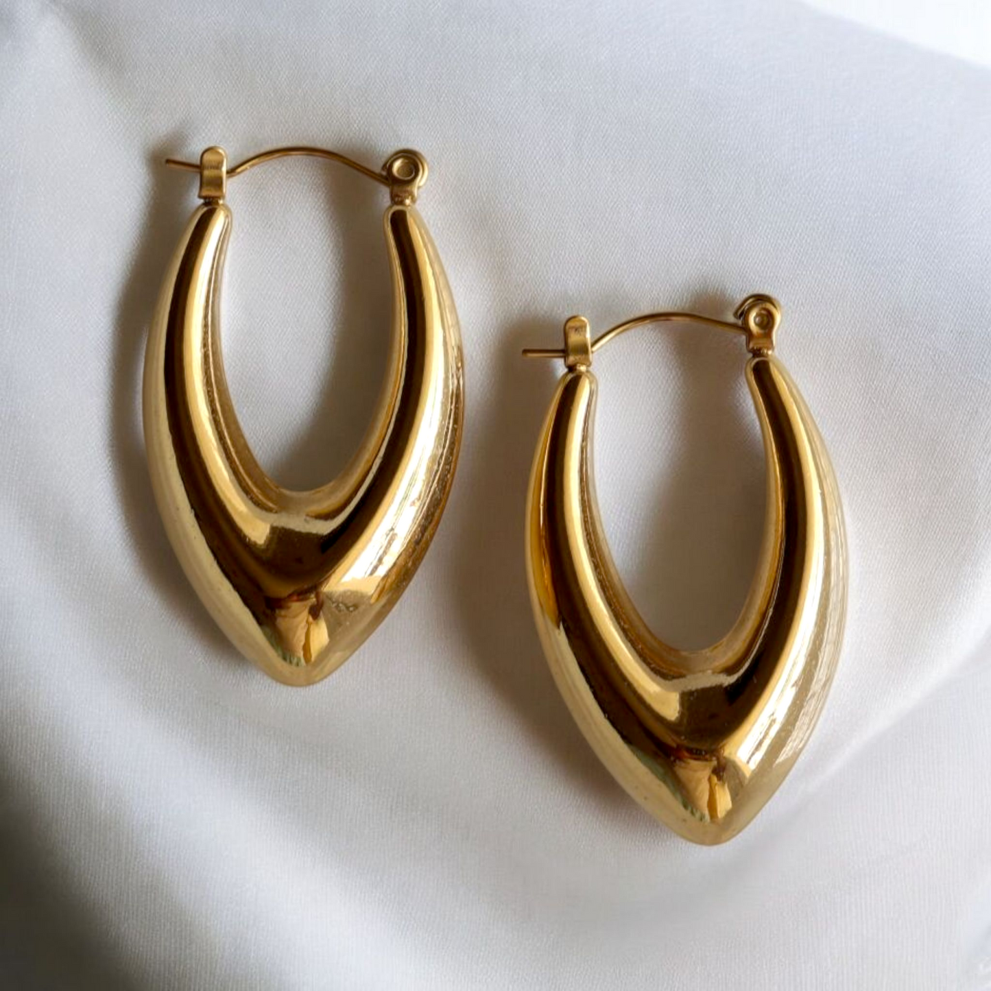 Golden Eclipse Hoops | Waterproof Hoop Earrings for Women | Fashion earrings