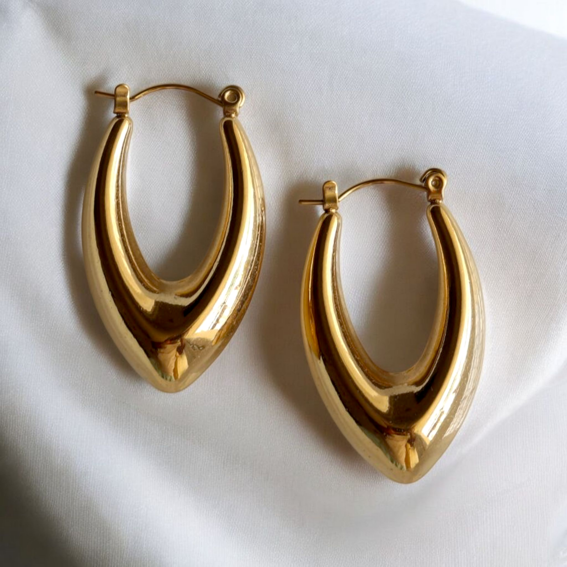 Golden Eclipse Hoops | Waterproof Hoop Earrings for Women | Fashion earrings