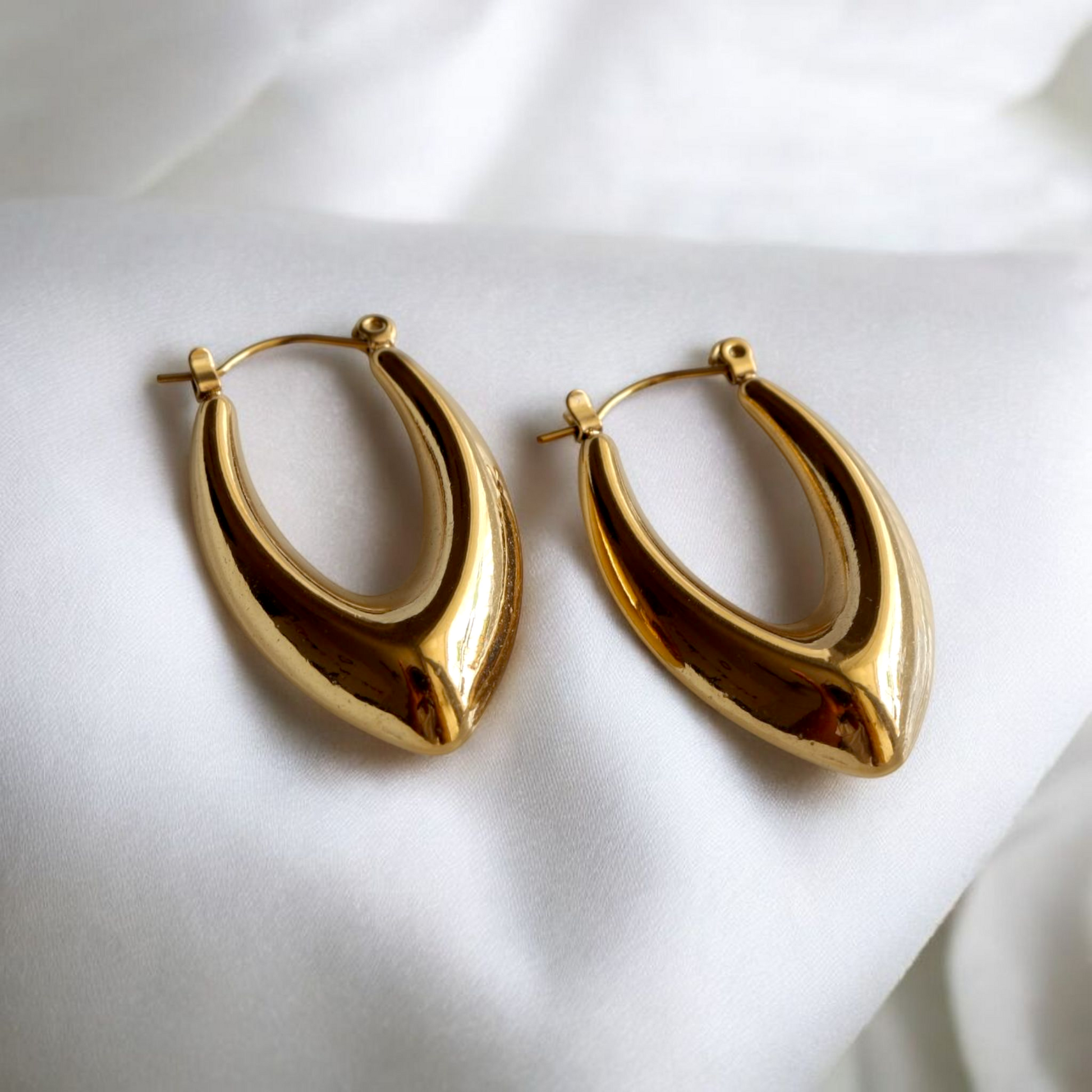 Golden Eclipse Hoops | Waterproof Hoop Earrings for Women | Fashion earrings