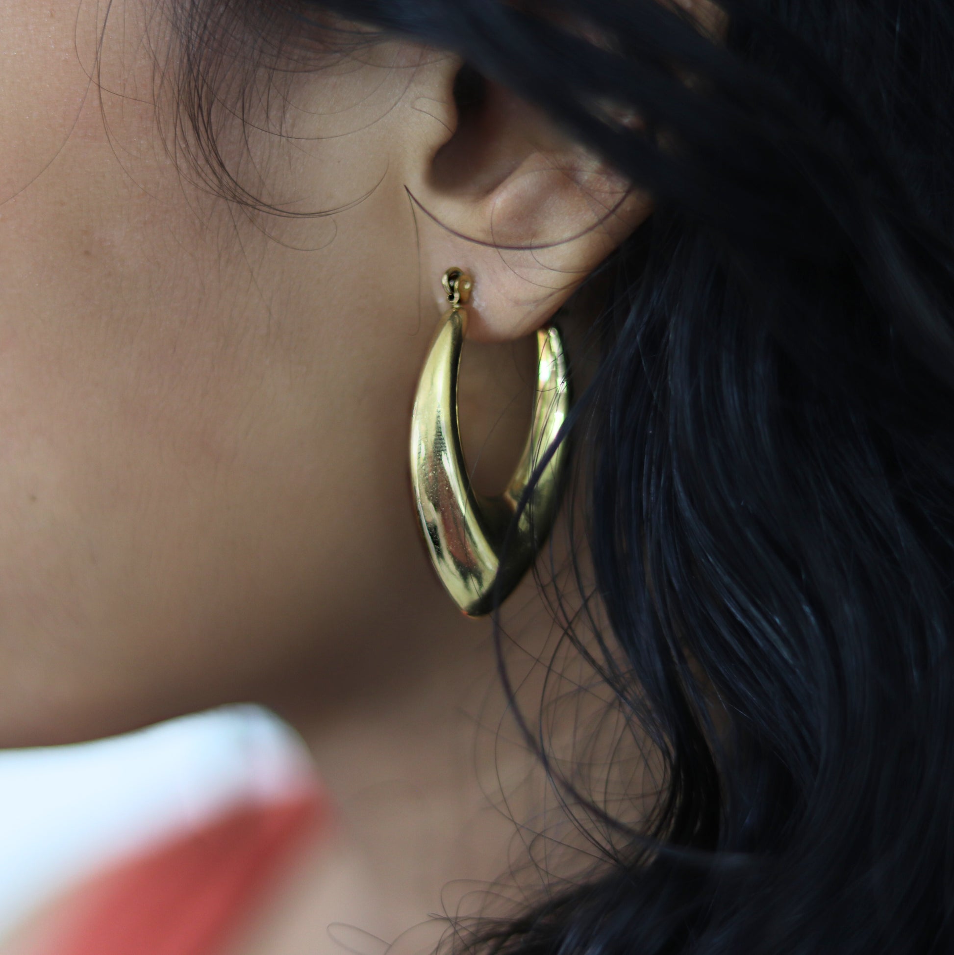 Golden Eclipse Hoops | Waterproof Hoop Earrings for Women | Fashion earrings
