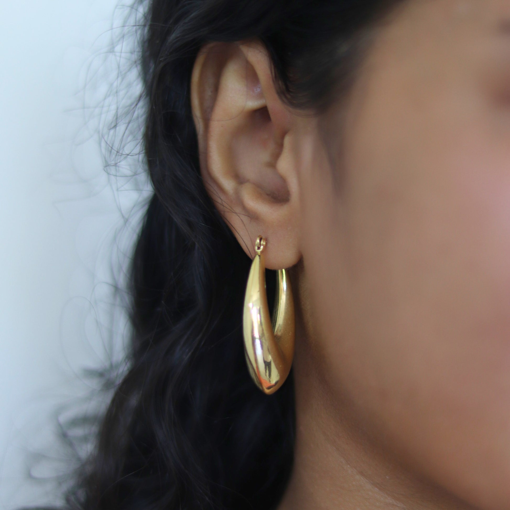 Golden Eclipse Hoops | Waterproof Hoop Earrings for Women | Fashion earrings