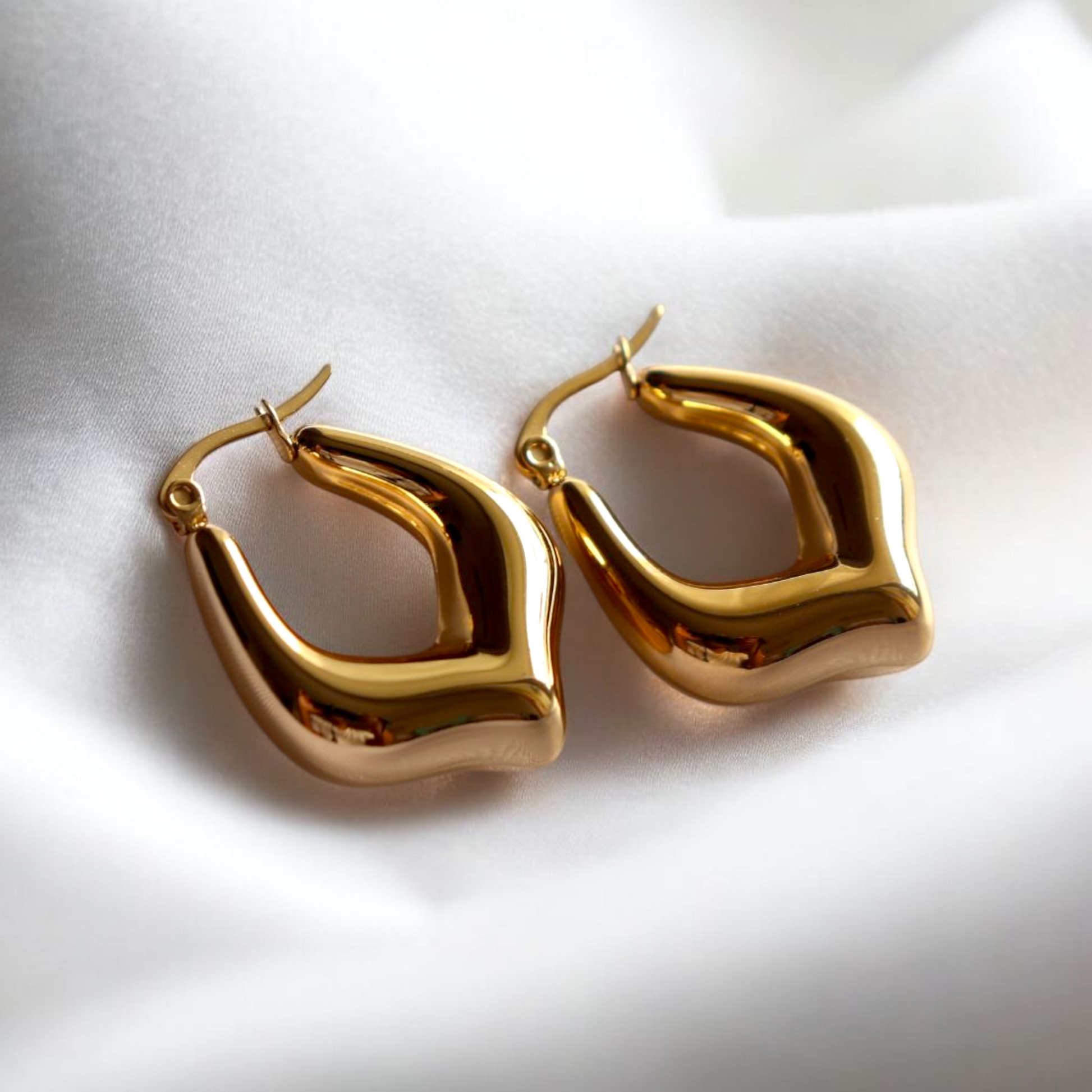 Golden Mirage Hoop Earrings | Waterproof Hoop Earrings for women