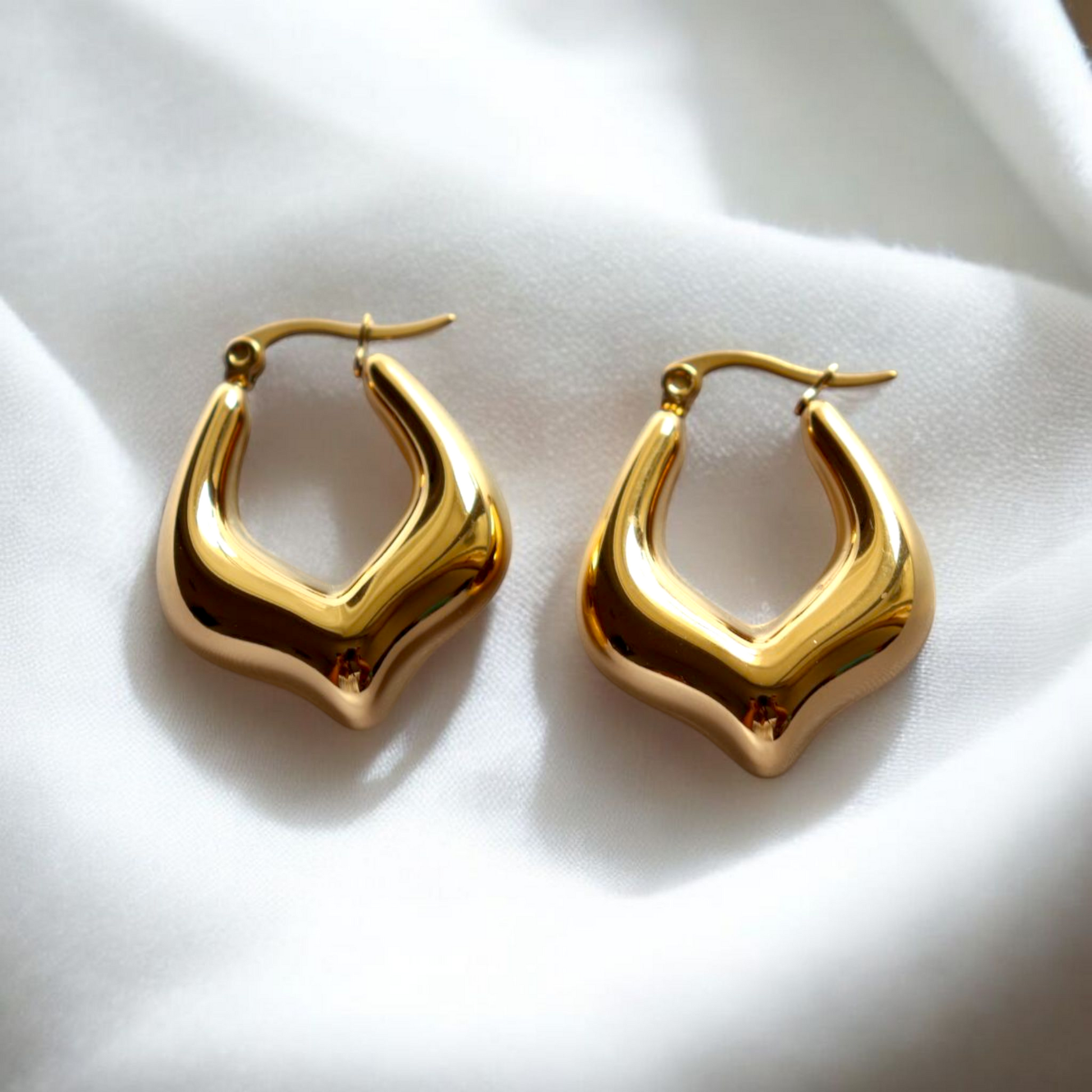Golden Mirage Hoop Earrings | Waterproof Hoop Earrings for women