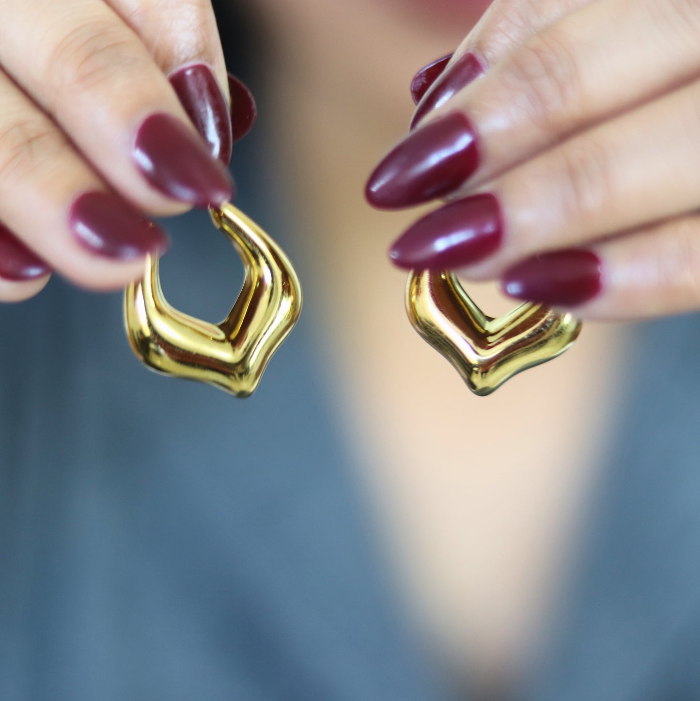 Golden Mirage Hoop Earrings | Waterproof Hoop Earrings for women