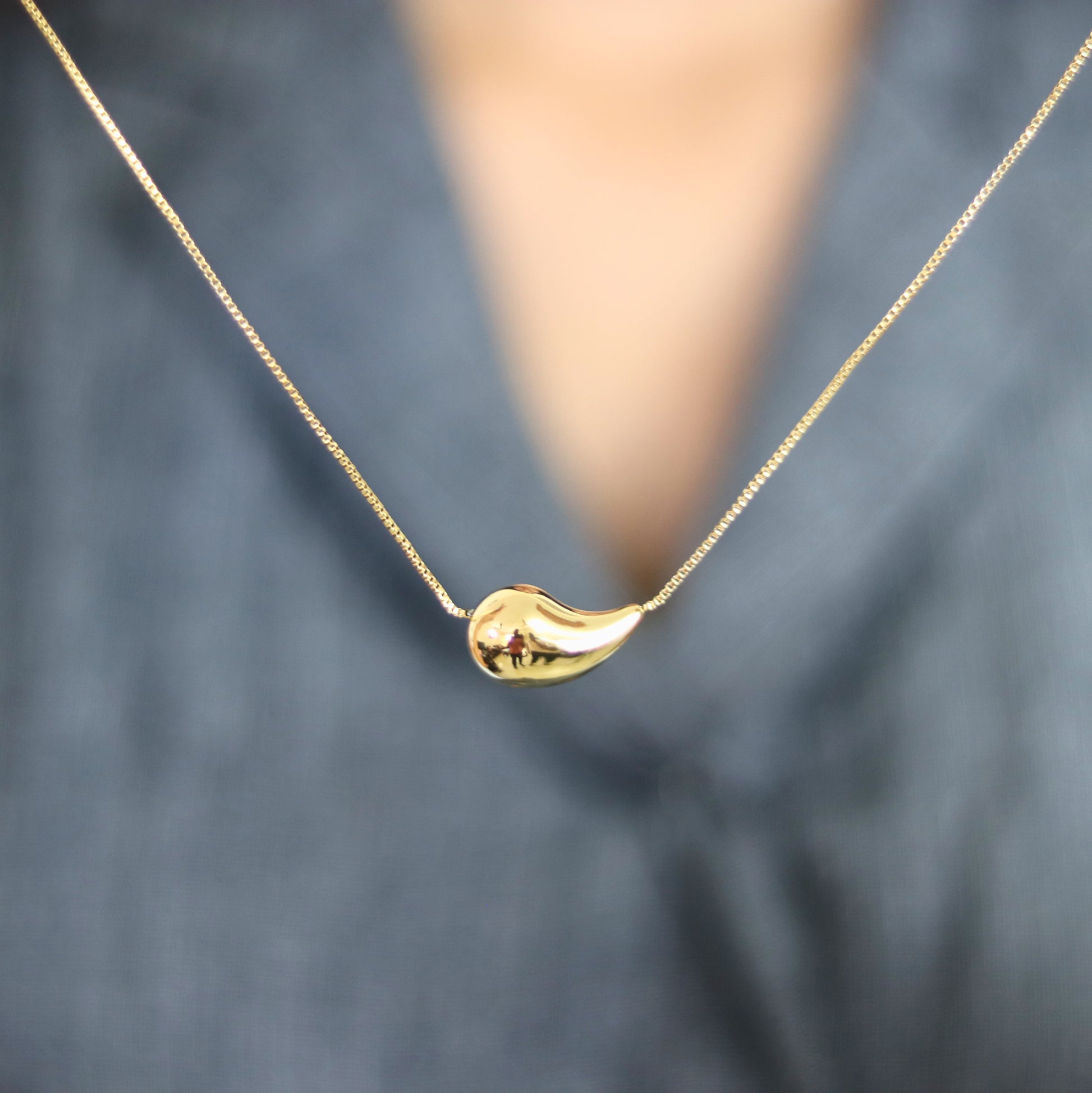 Golden Teardrop Necklace | Waterproof stainless steel Necklace for Women