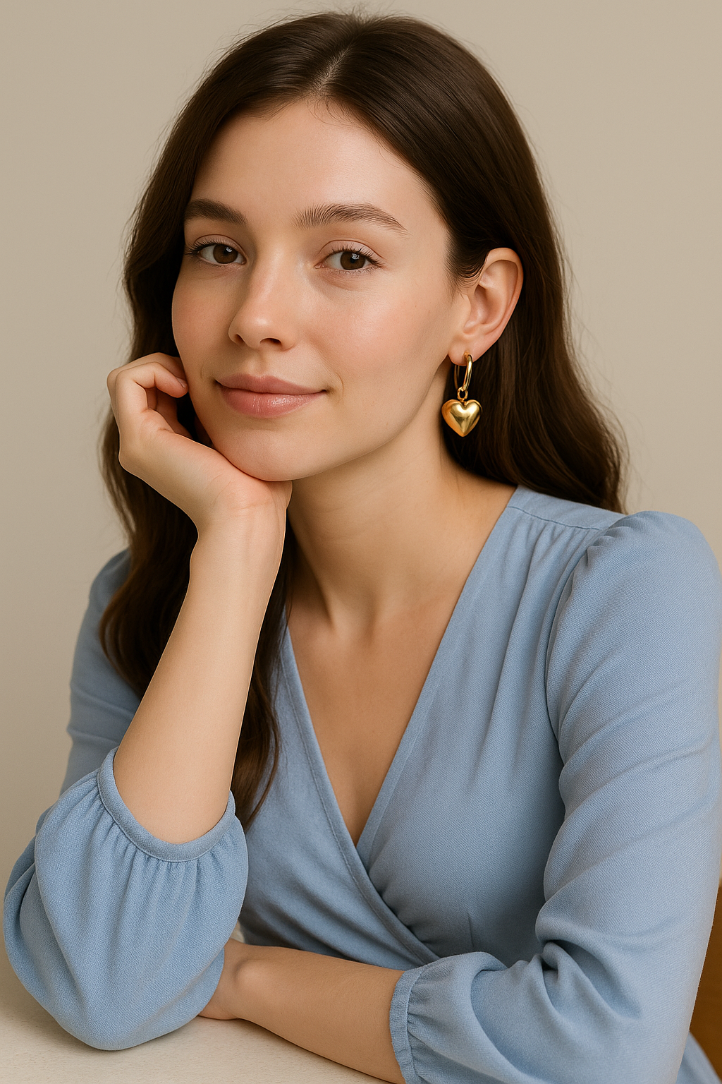 Golden Love Hoop Earrings | Heart earrings for women waterproof