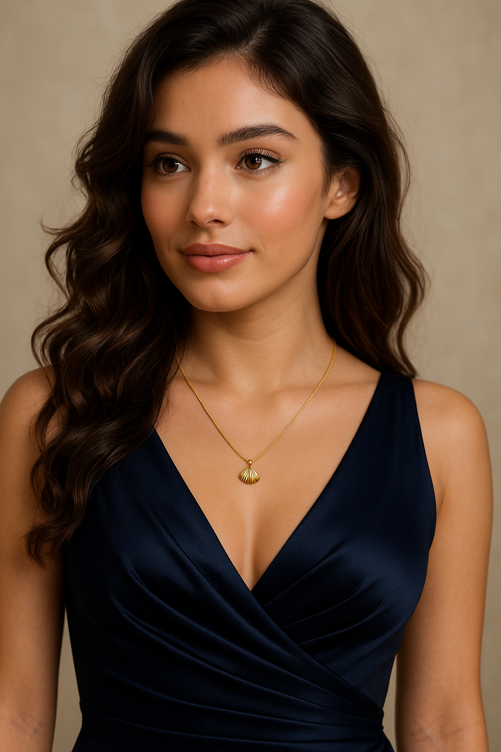 Golden Shell Pendant | Waterproof Stainless Steel Necklace for Women | 18K PVD Gold Plating