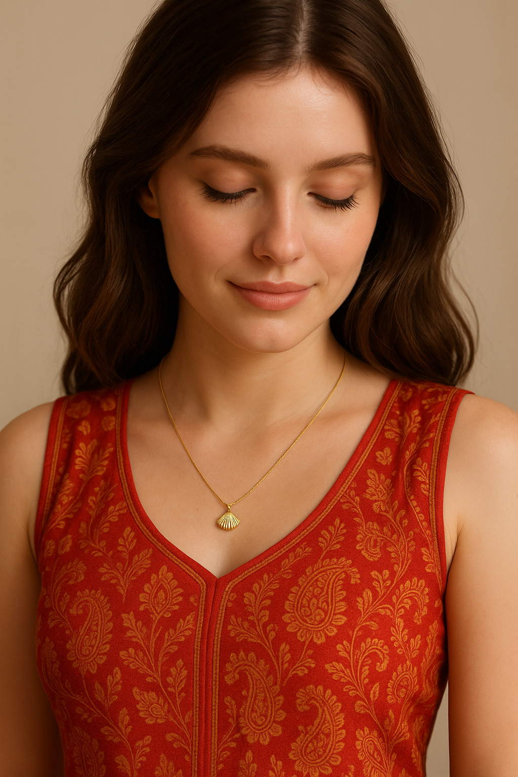 Golden Shell Pendant | Waterproof Stainless Steel Necklace for Women | 18K PVD Gold Plating