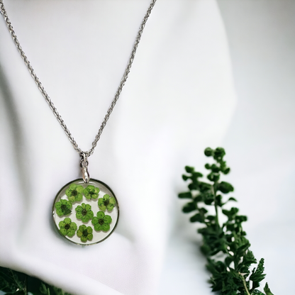 Green Daffodil Necklace | Real Flower Jewellery | Daffodil | Elnorah Jewellery