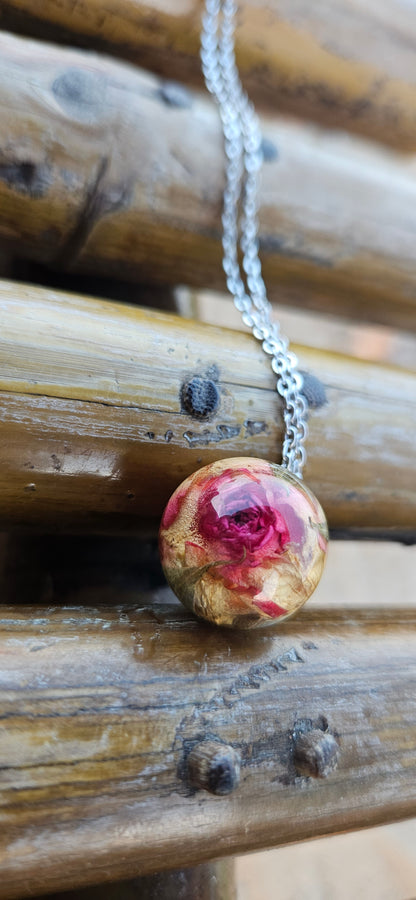 Ivory Rose necklace | Real Flower Jewellery | Real Rose Necklace | Elnorah Jewellery