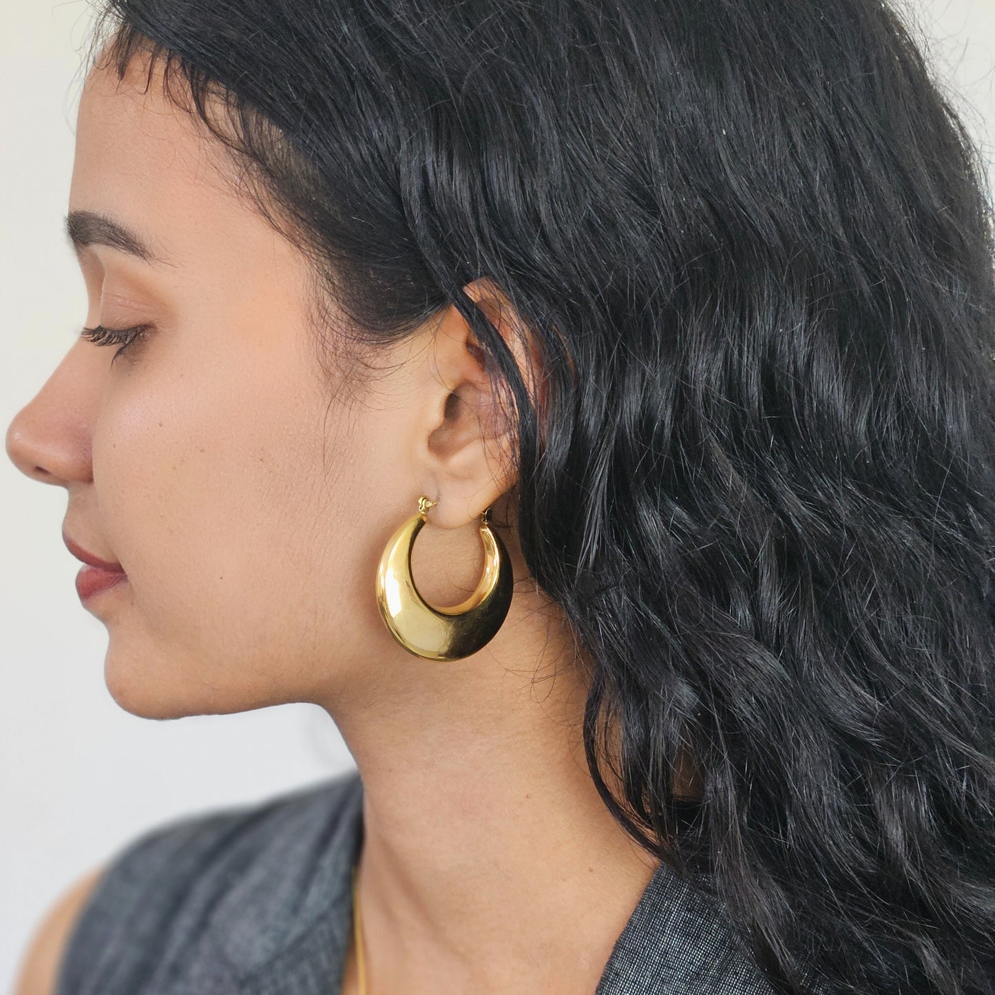 Lunar Luxe Hoops | Fashion Earrings for Women | Waterproof Jewellery
