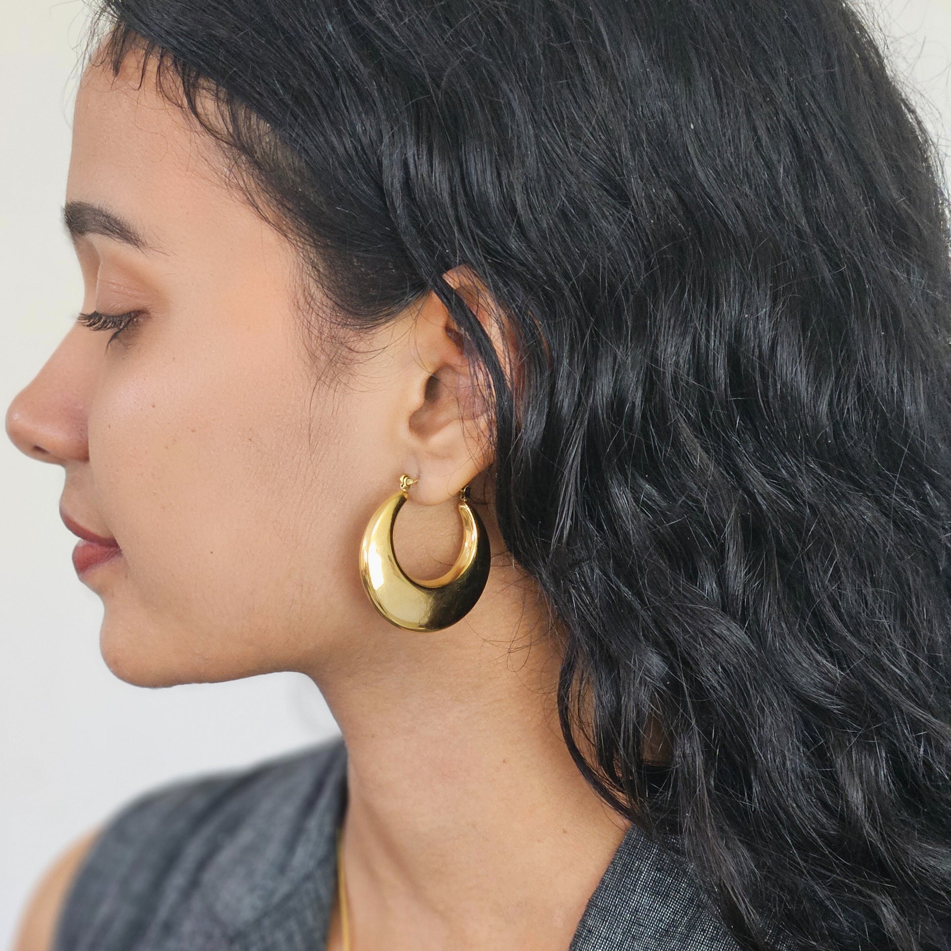 Lunar Luxe Hoops | Fashion Earrings for Women | Waterproof Jewellery