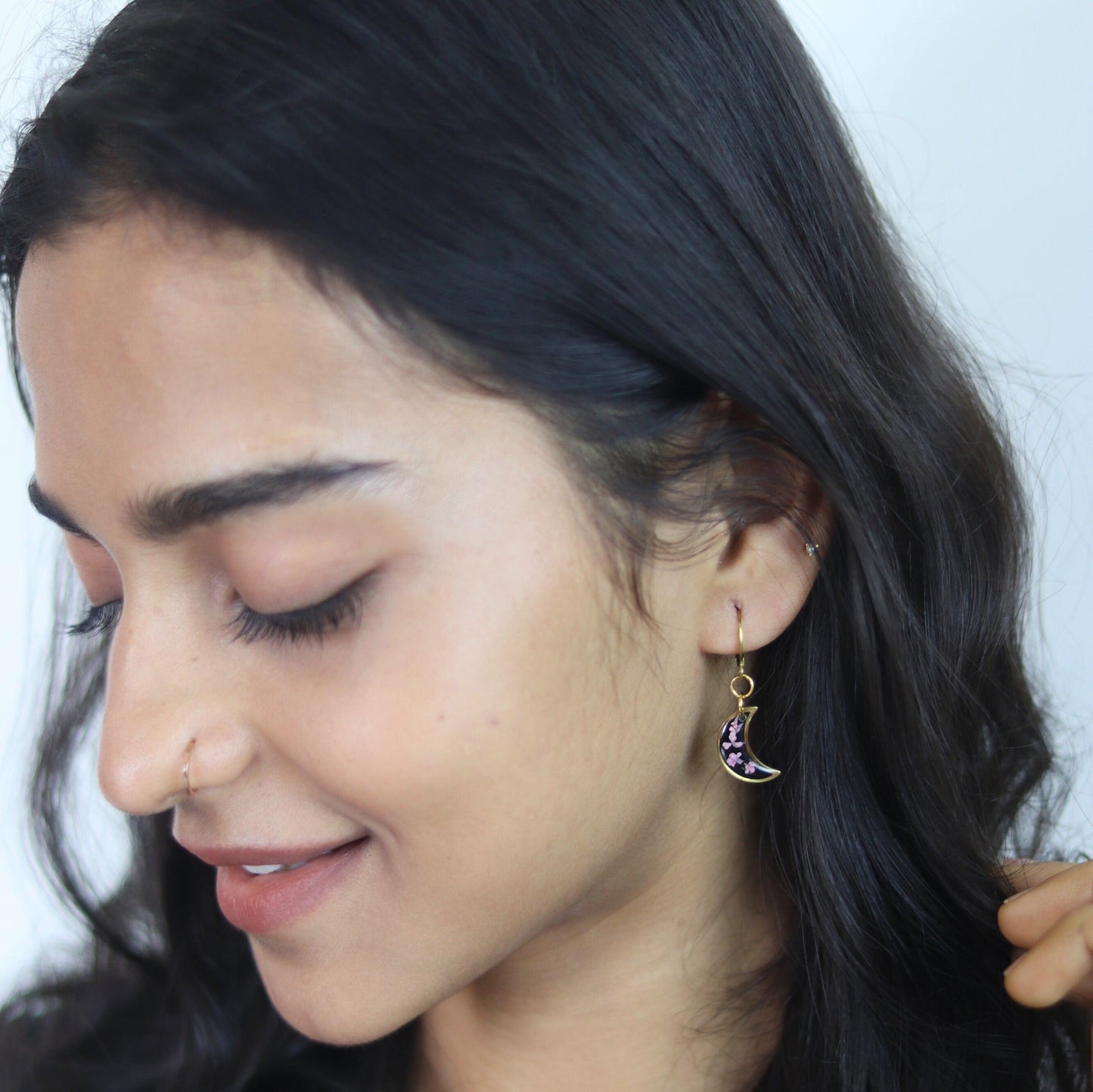 Moon Earrings | Earrings for women | Floral Earrings | Valentines day gift | Gift for women