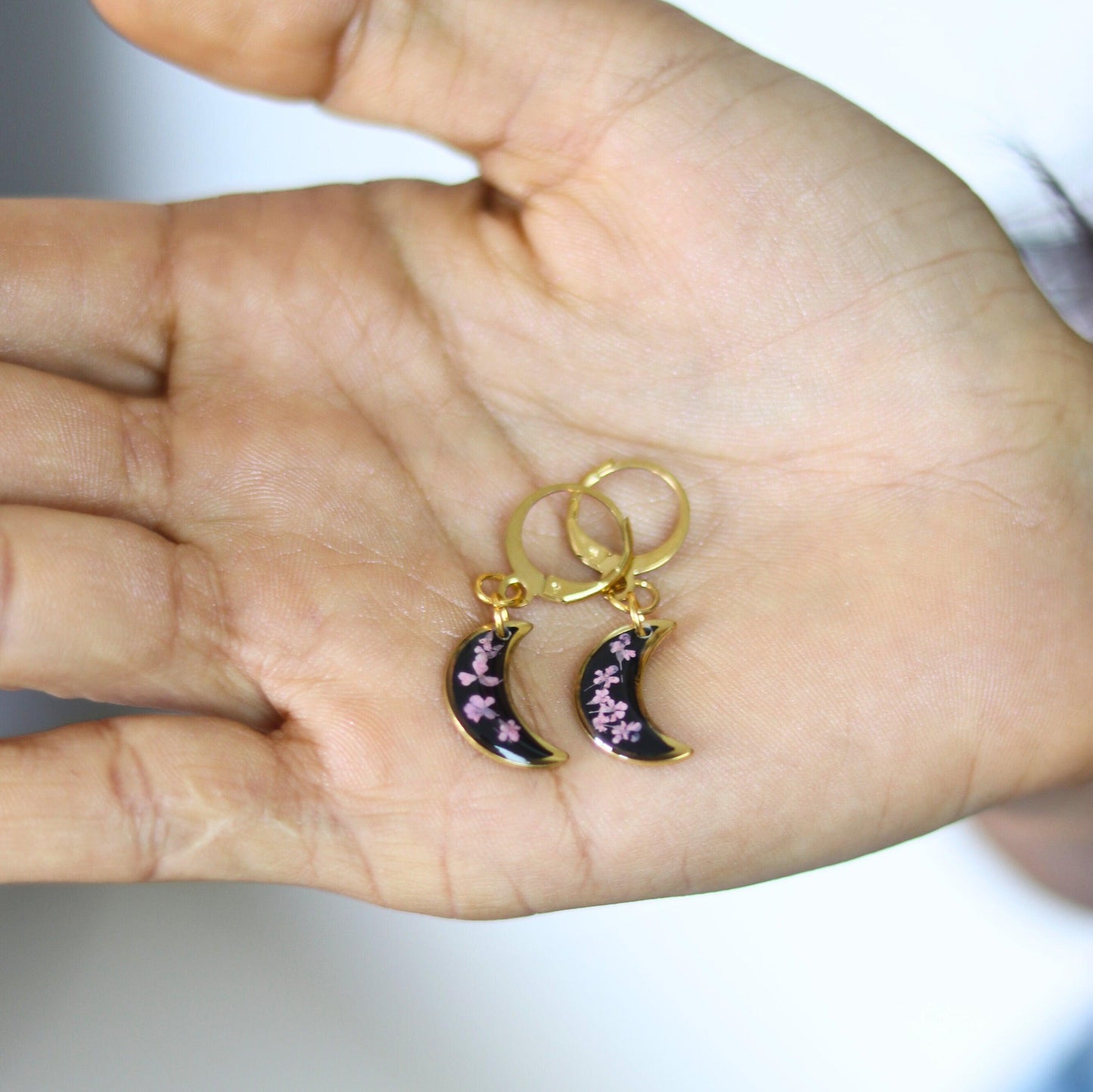 Moon Earrings | Earrings for women | Floral Earrings | Valentines day gift | Gift for women