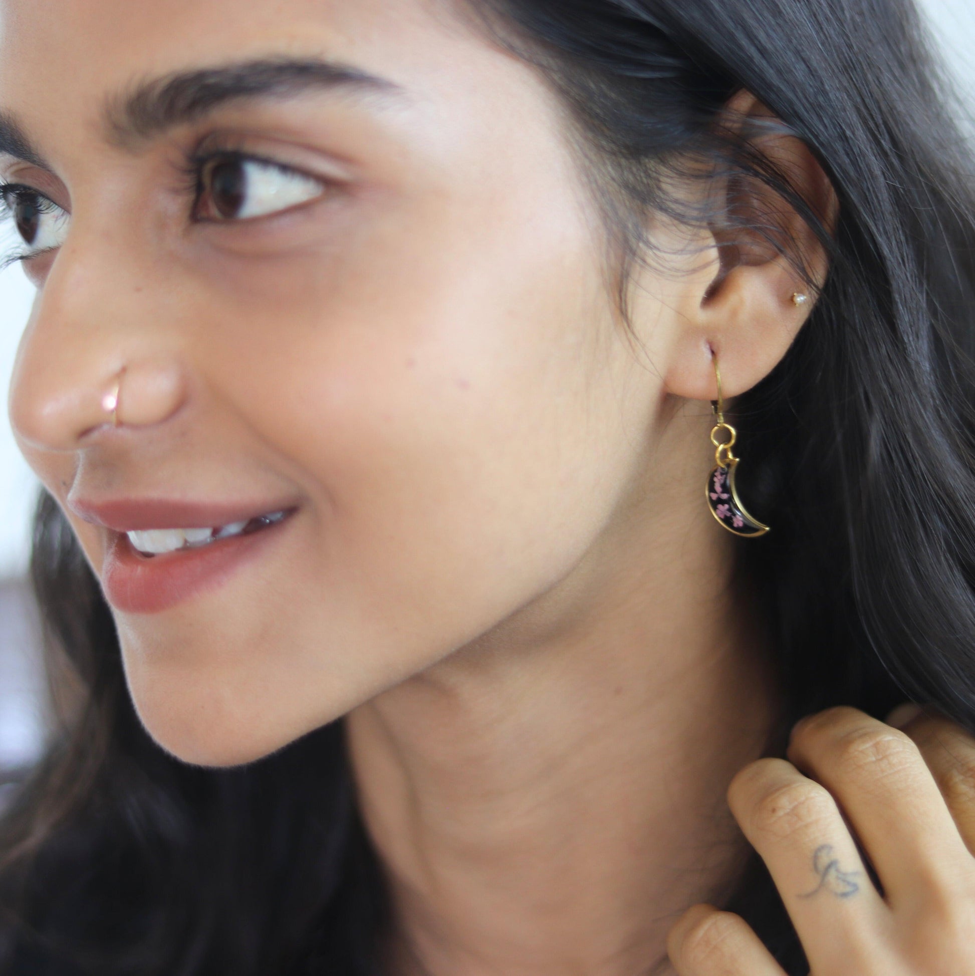 Moon Earrings | Earrings for women | Floral Earrings | Valentines day gift | Gift for women