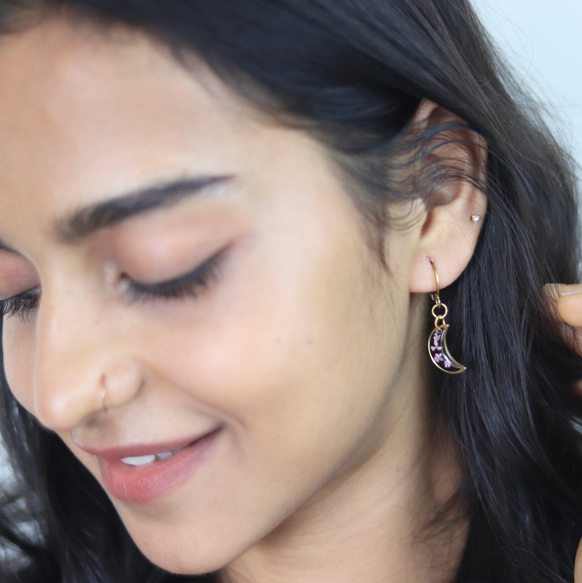 Moon Earrings | Earrings for women | Floral Earrings | Valentines day gift | Gift for women