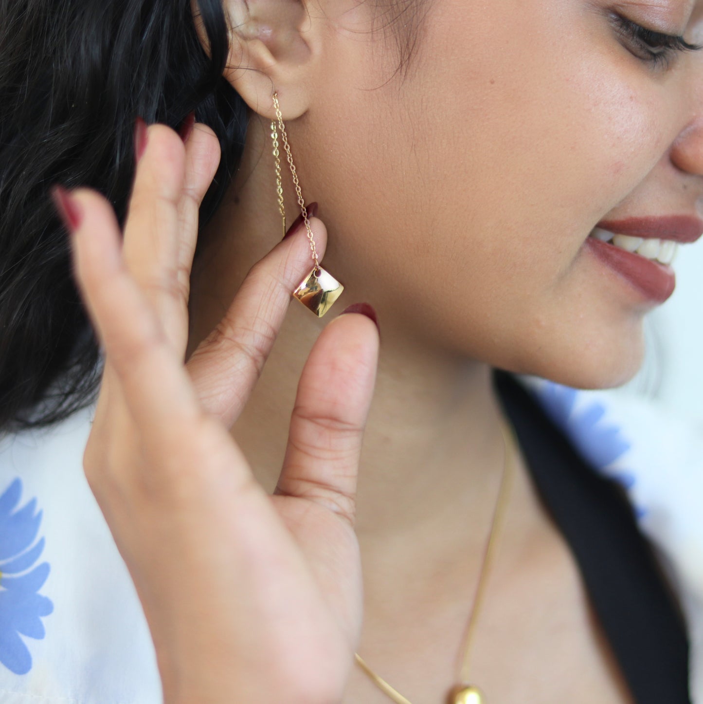 Lustrous Flow Drop Earrings | Waterproof drop earrings for women