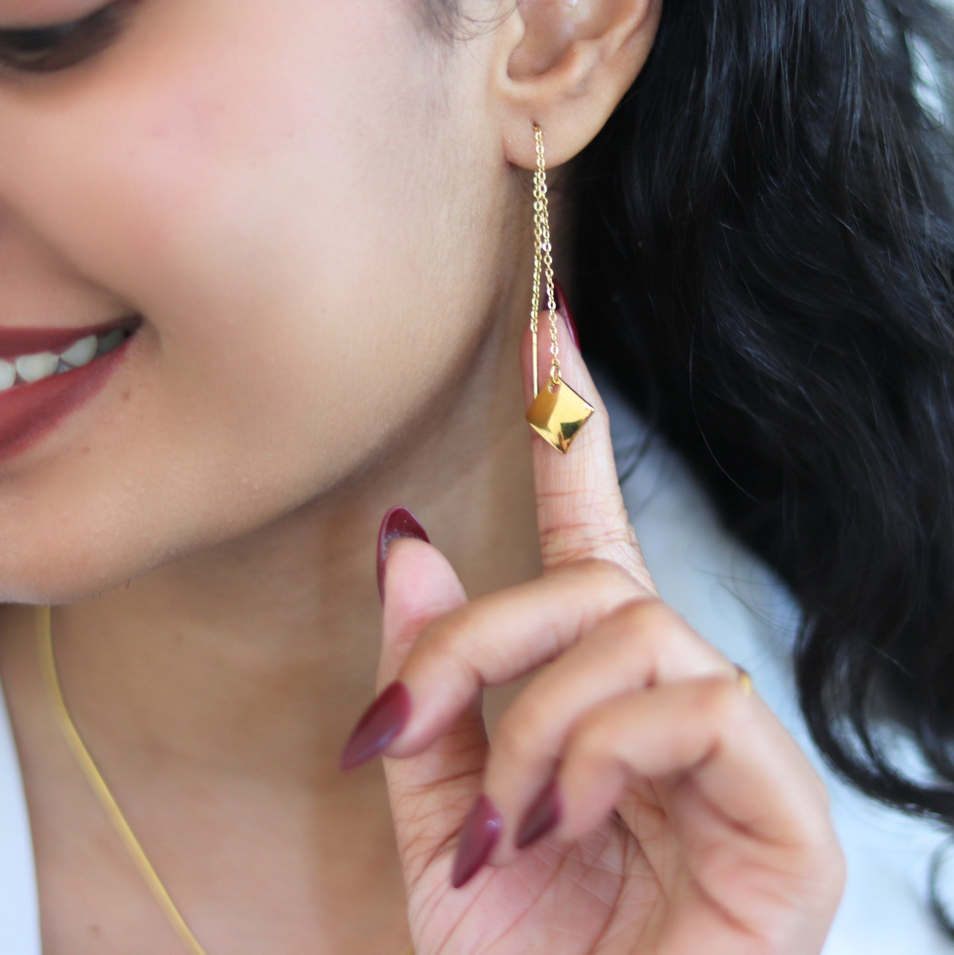 Lustrous Flow Drop Earrings | Waterproof drop earrings for women