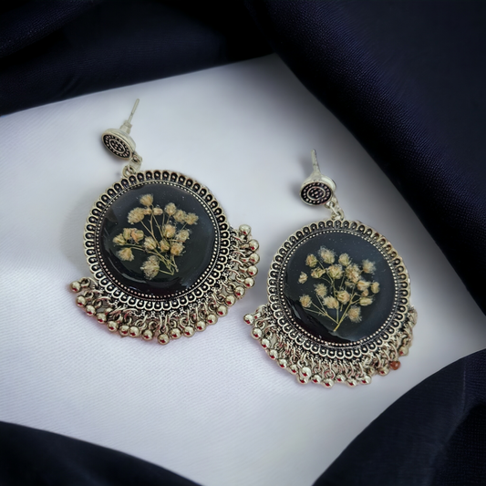 Noir Blossom Jhumka | Real Flower Jewellery
