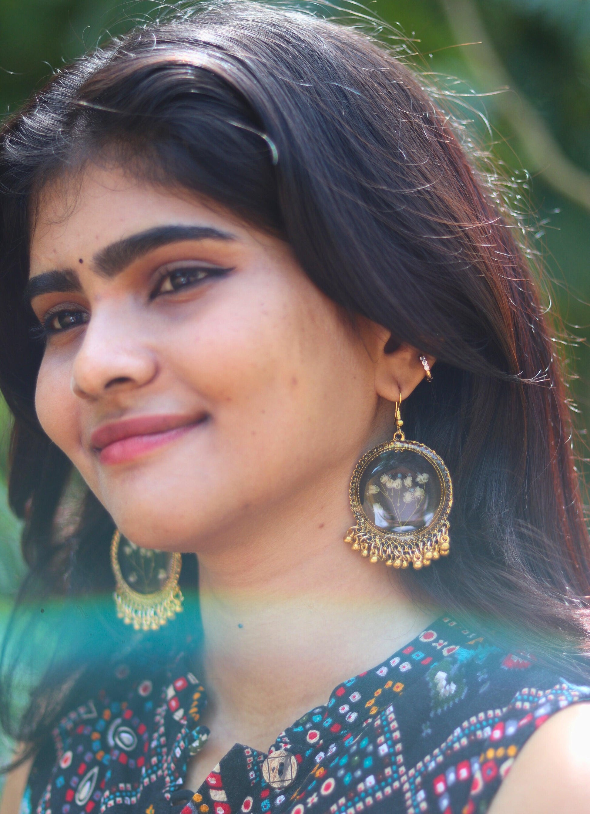 Noir Blossom Jhumka | Real Flower Jewellery
