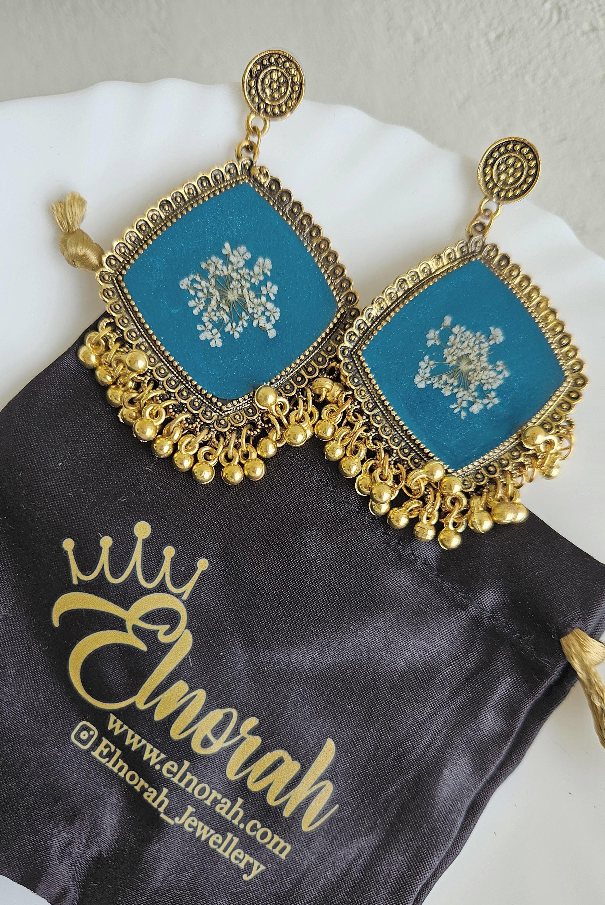 Oceanic Lace Jhumka | Floral Jhumka | Real Flower Jewellery