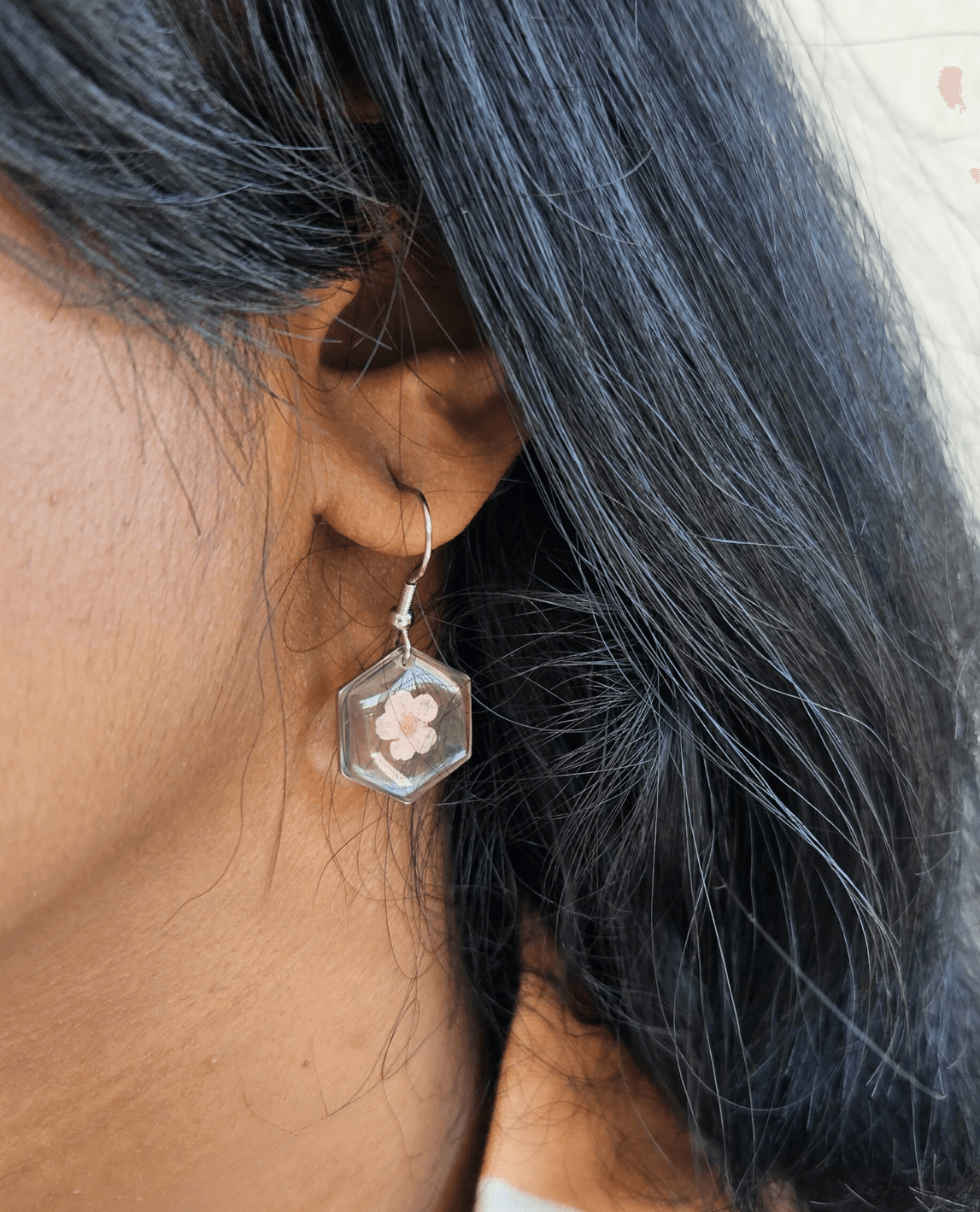 Pink Forget me not Earrings | Real Flower Jewellery | Elnorah