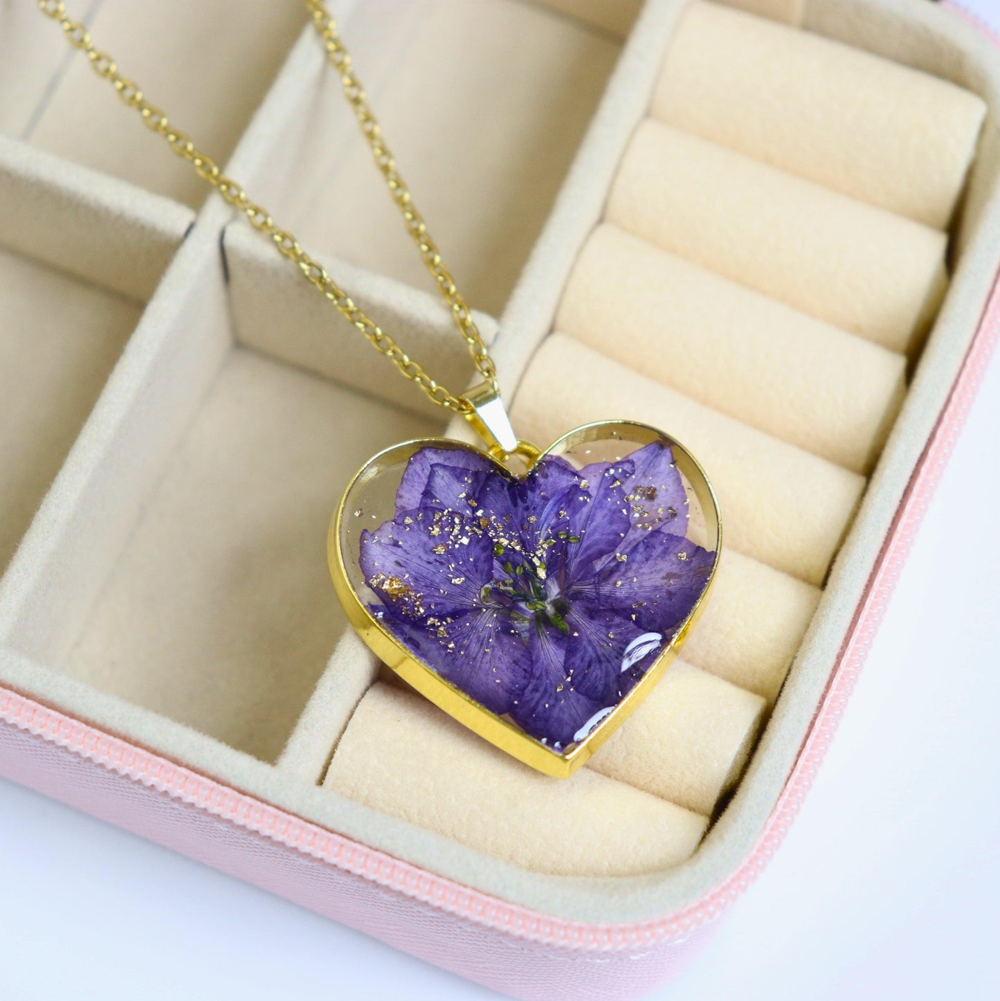 Purple valentines day gift hamper | Water lily necklace | Water lily bracelet | Valentines day gift | Gift for women