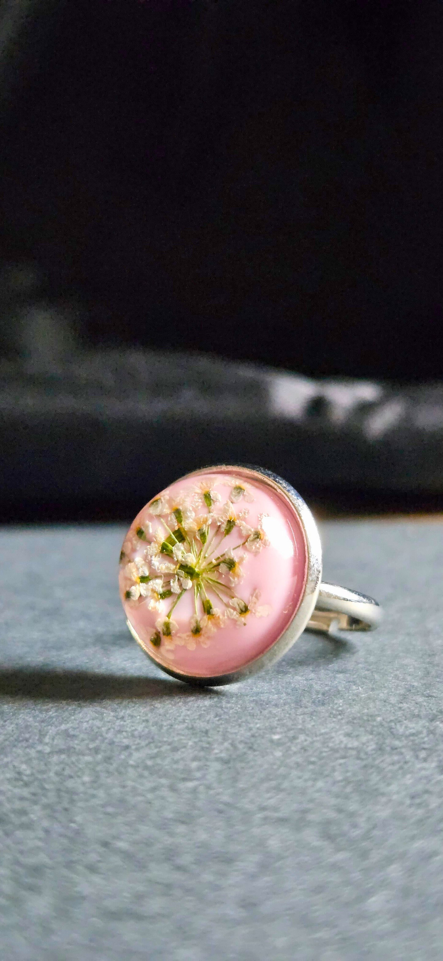 Queen Anne's Lace Ring | Real Flower Jewellery | Elnorah Jewellery