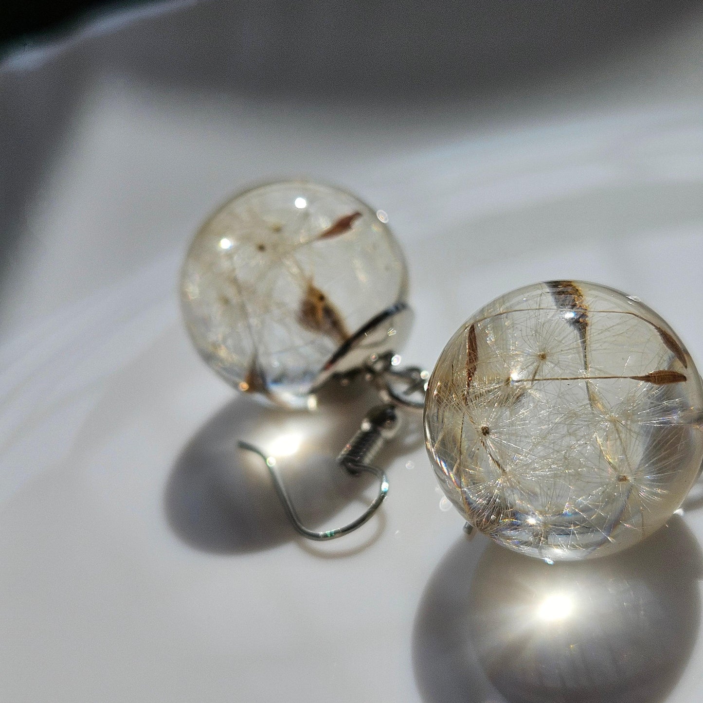 Dandelion Earrings | Real Flower Jewellery | Elnorah Jewellery | Real Dandelion