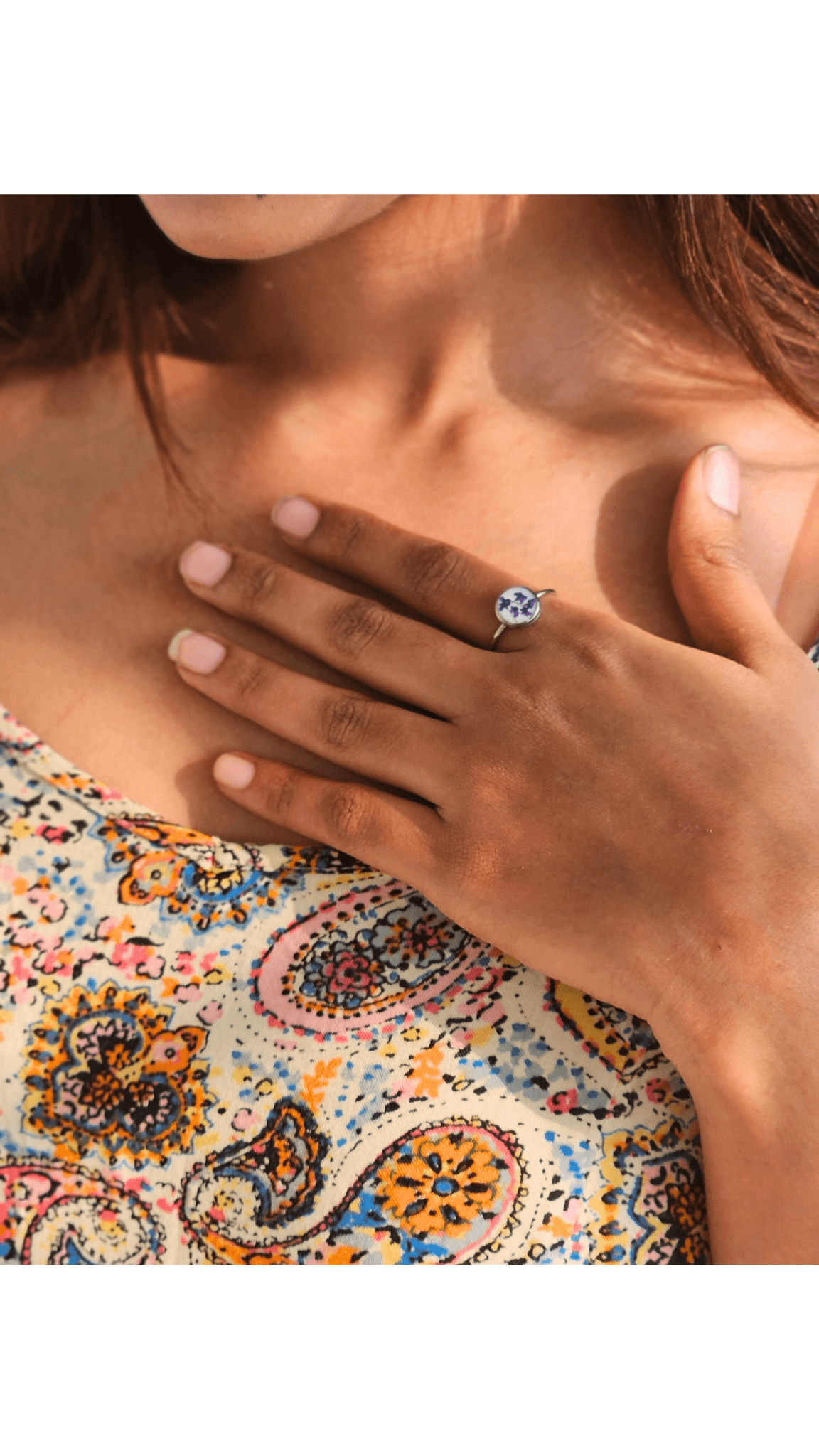 Purple Lace Ring | Real Flower Jewellery | Elnorah Jewellery | Lace Ring