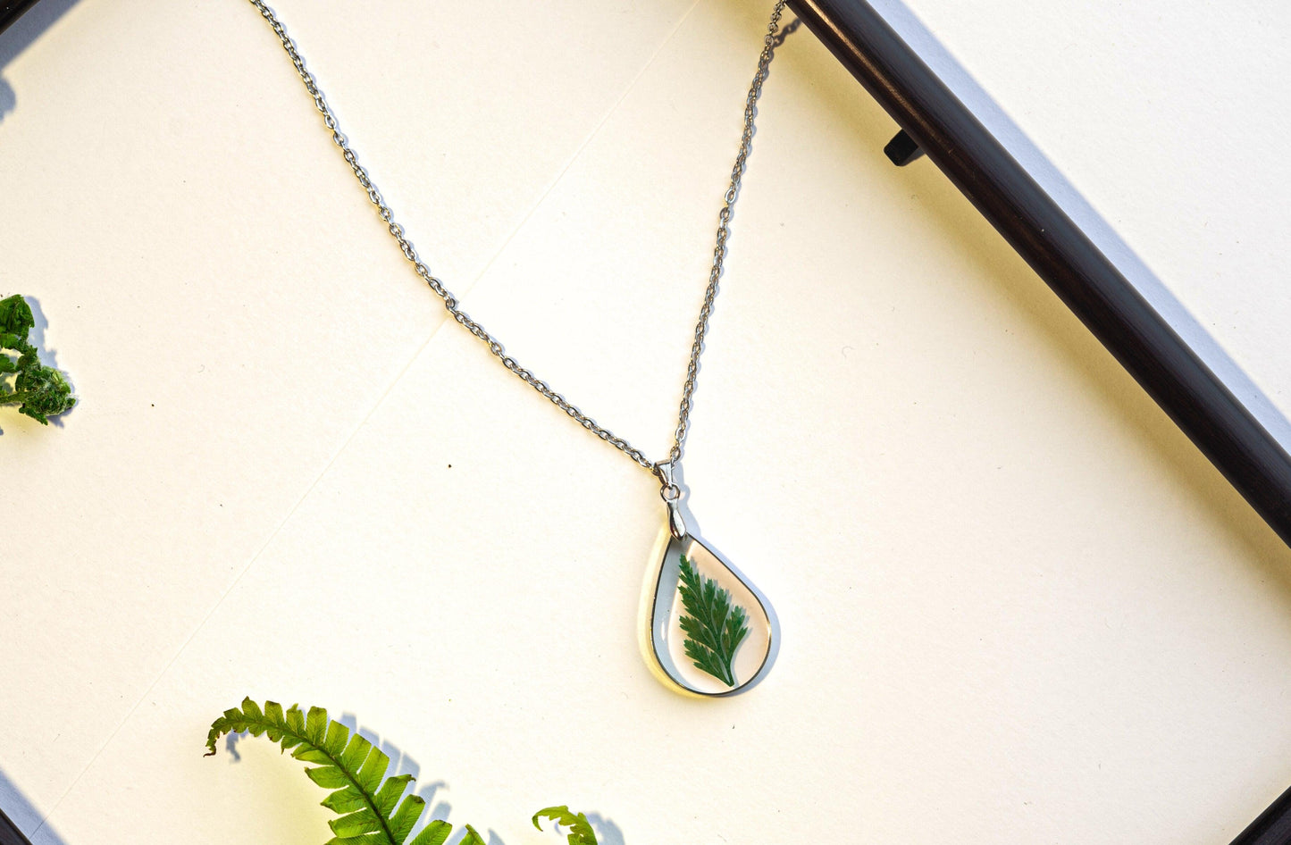 fern necklace silver | Real Flower Jewellery | Elnorah Jewellery | Fern