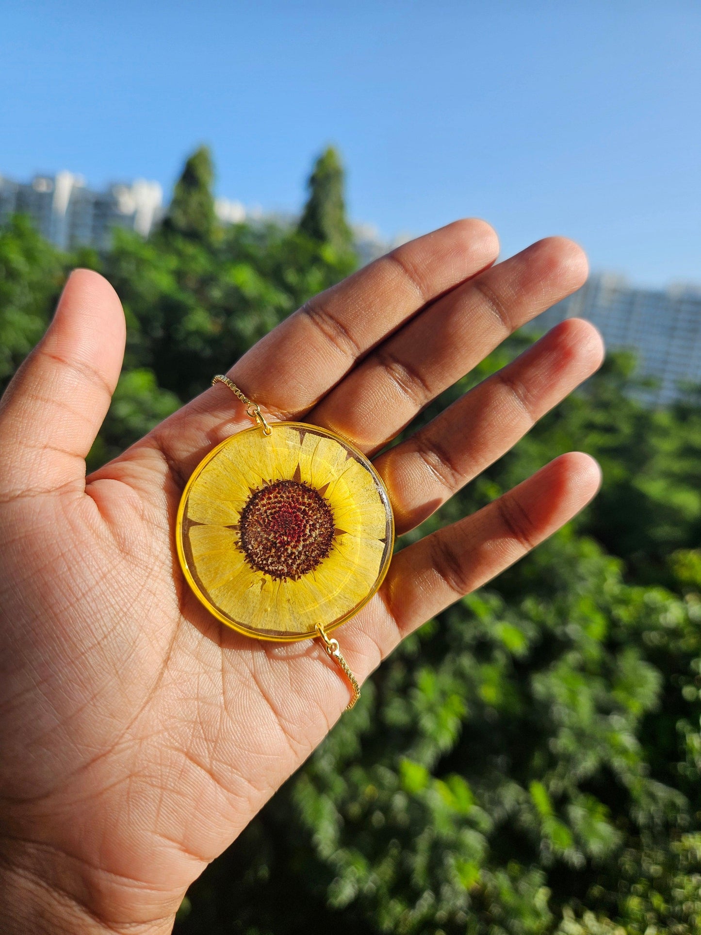 Sunflower Bracelet for Women | Gifts for girlfriend and wife | Real Flower Jewellery for Women