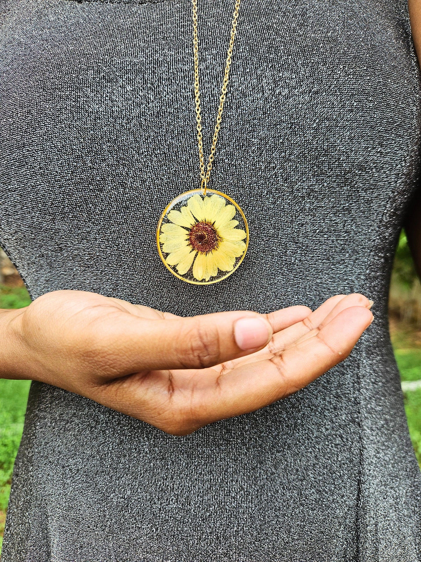 Radiant Sunflower Set | Real Flower Jewellery | Elnorah Jewellery | Jewellery set for Women | Gift for girlfriend and wife