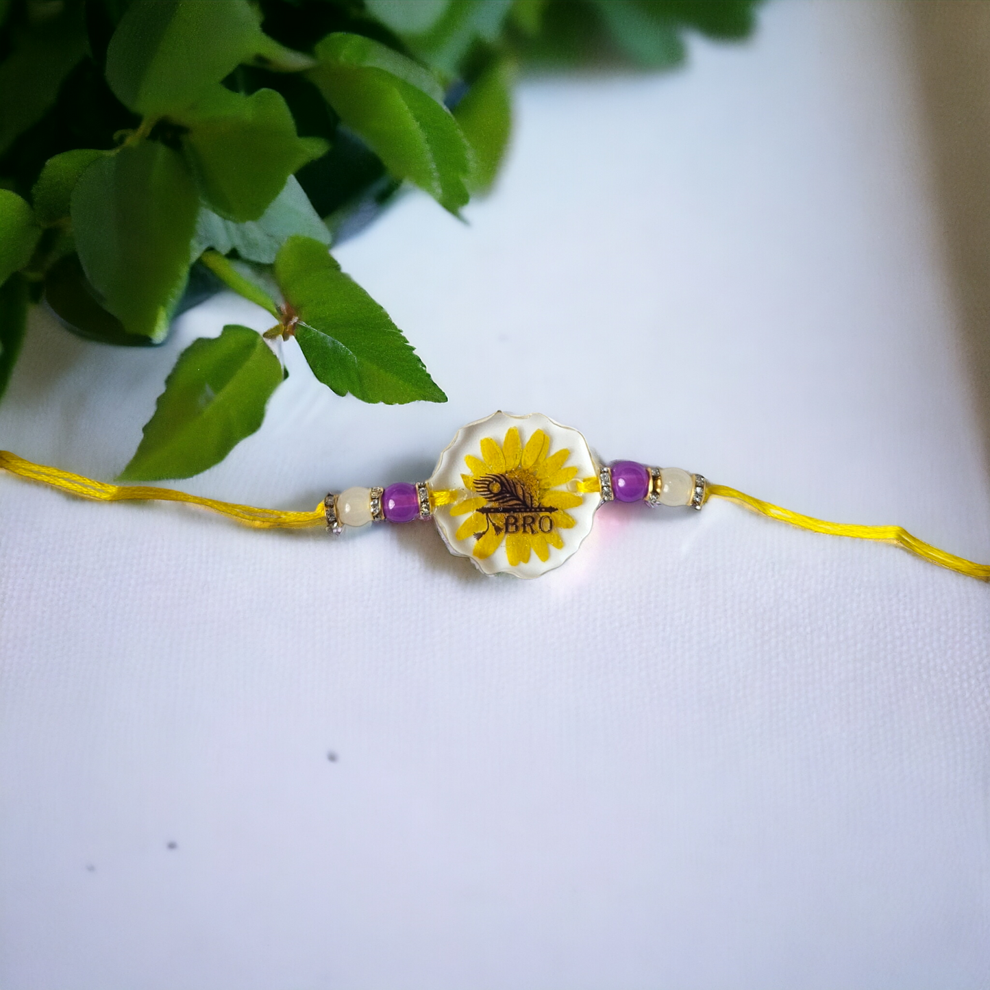 Sunshine Daisy Rakhi | Rakhi for Raksha Bandhan | Floral Rakhi | Elnorah Jewellery
